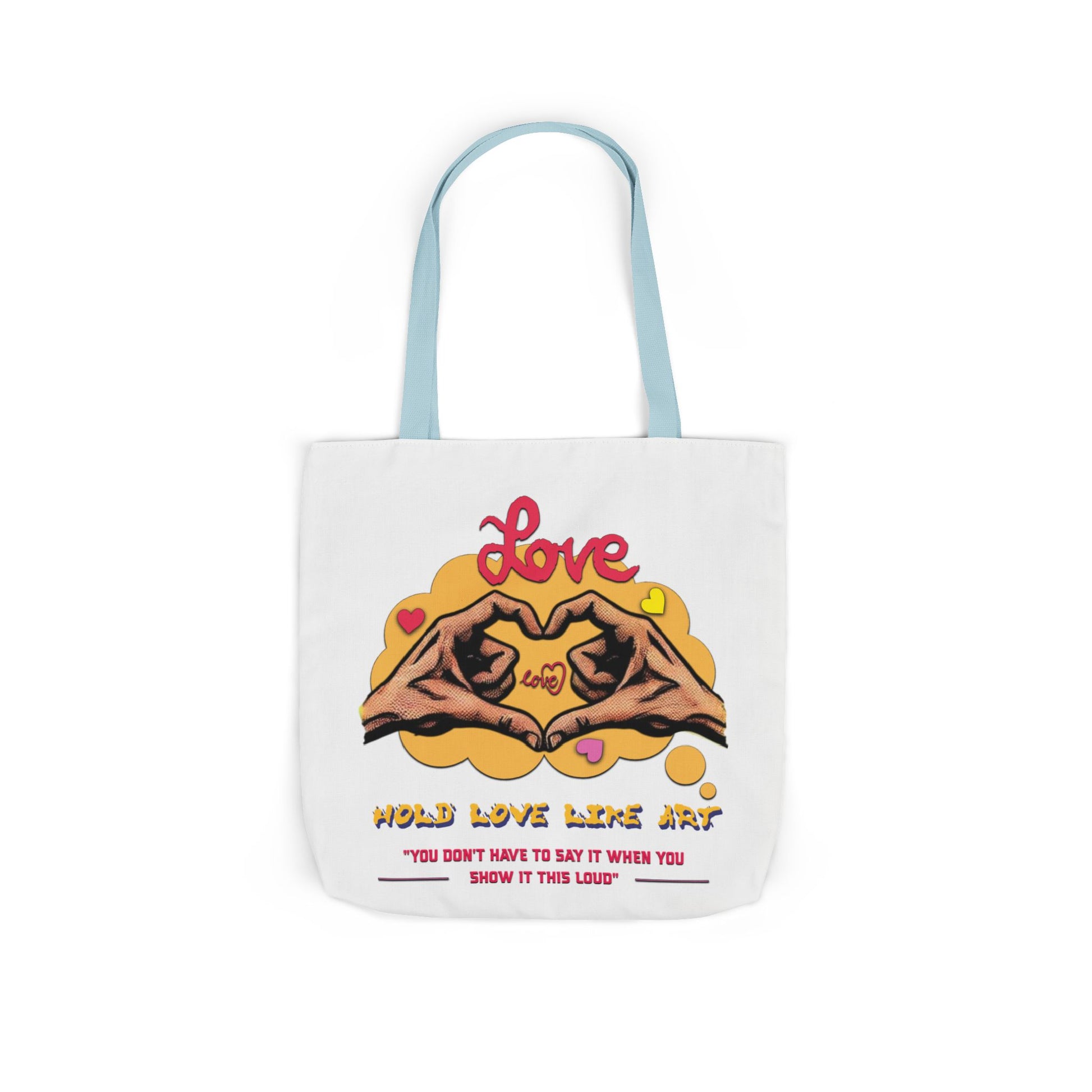 Love Canvas Tote Bag with 5-Color Straps - Perfect for Everyday Use, Gifts, Shopping, Eco-Friendly, Valentine's Day