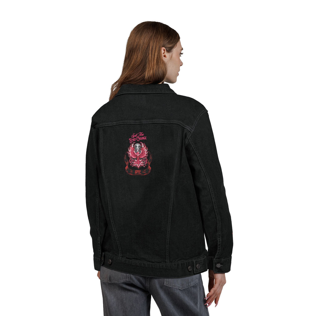 Unisex Classic Denim Jacket – Phoenix & Microphone Embroidered Back