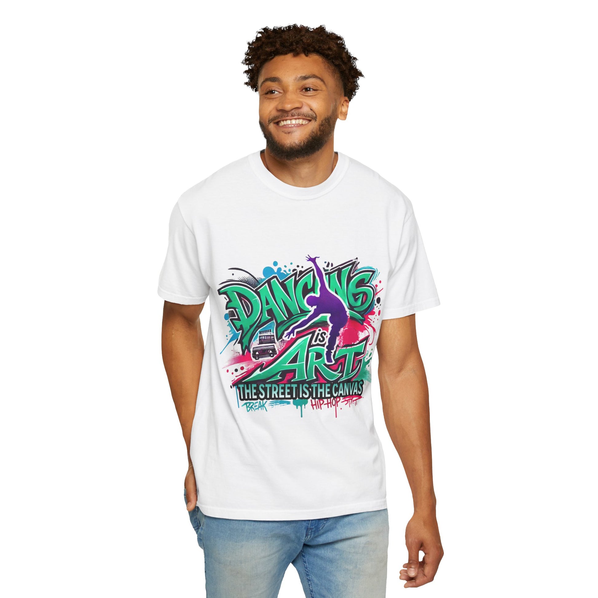 Artistic Dance T-Shirt, Urban Dance Tee, Street Art Apparel, Gift for Dancers, Graffiti Shirt, Colorful Expression Tee