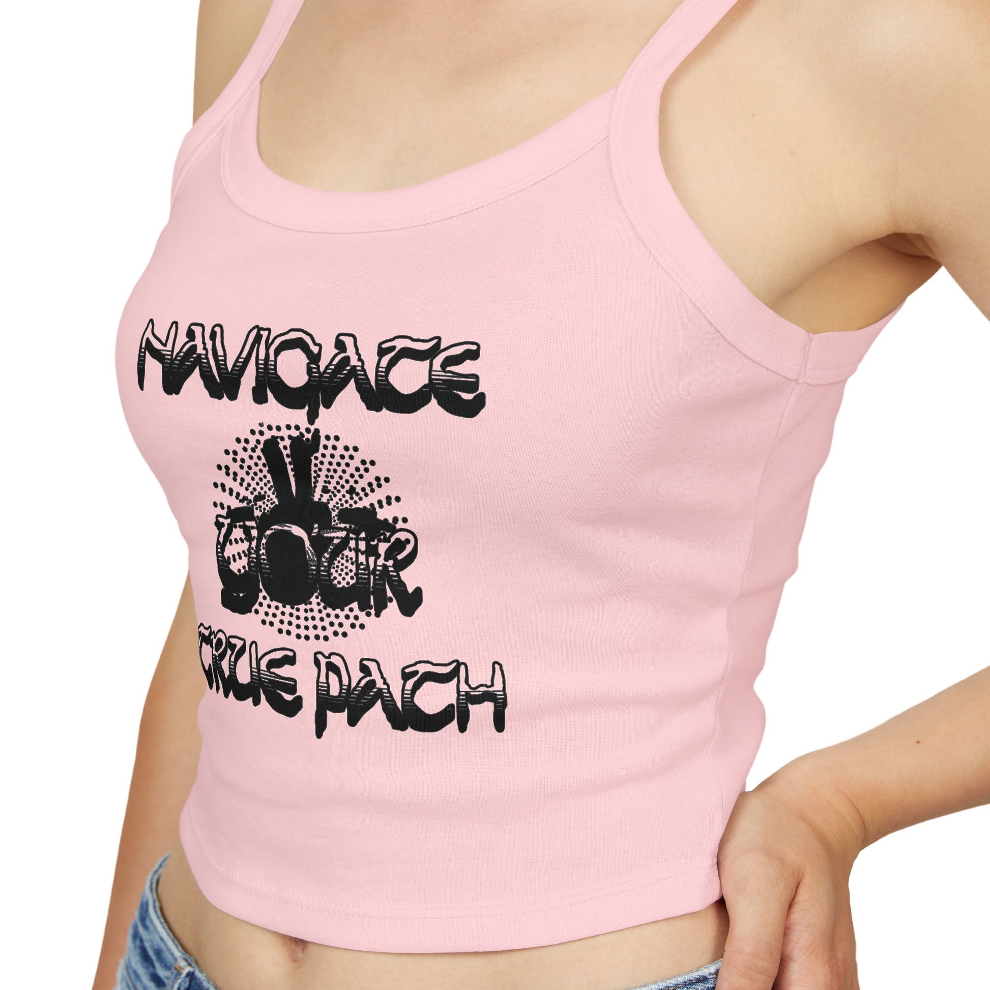 Stylish Women's Spaghetti Strap Tank Top - "Navigate Your True Path" - Perfect for Summer, Beach Days, Parties, Layering, Casual Outfits