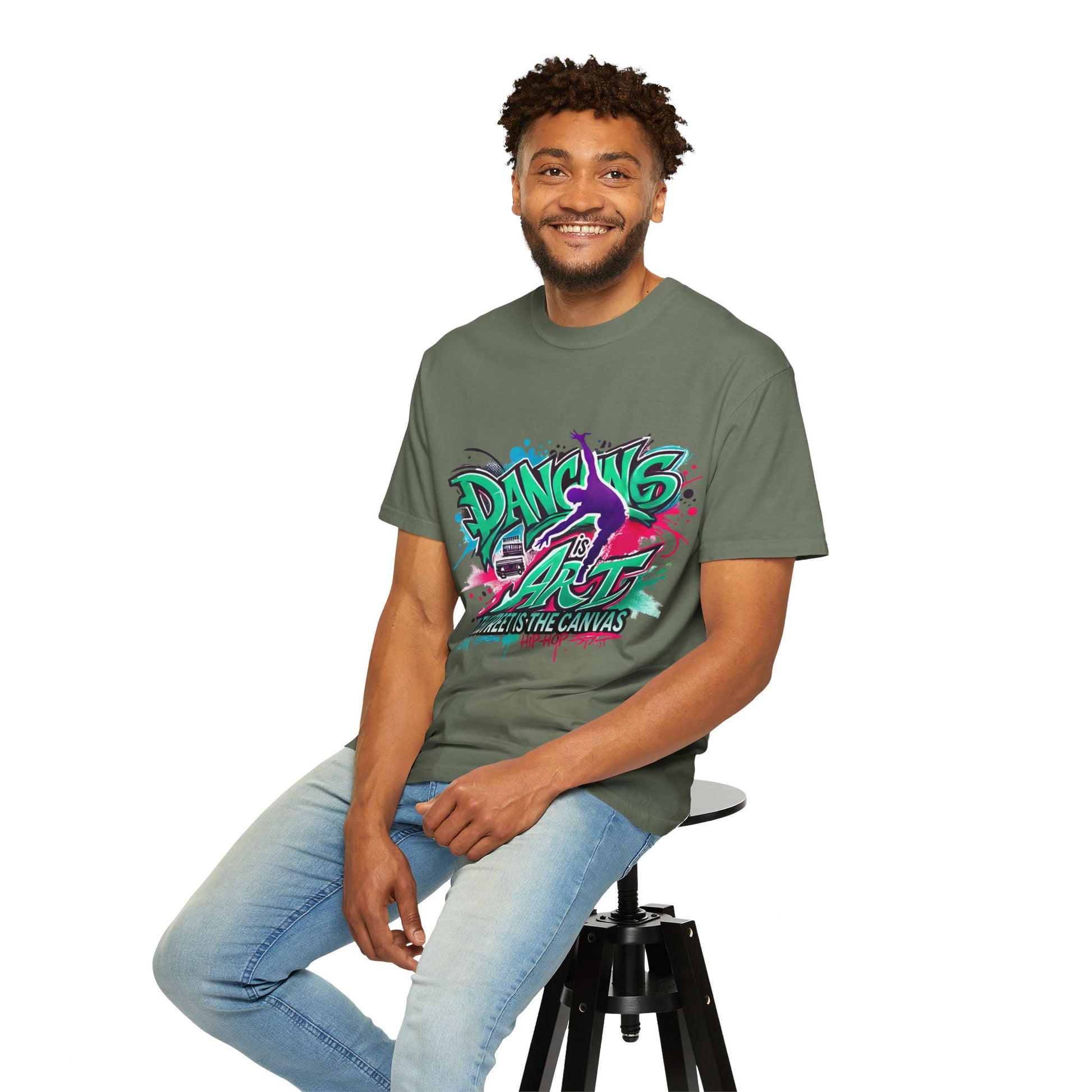 Artistic Dance T-Shirt, Urban Dance Tee, Street Art Apparel, Gift for Dancers, Graffiti Shirt, Colorful Expression Tee