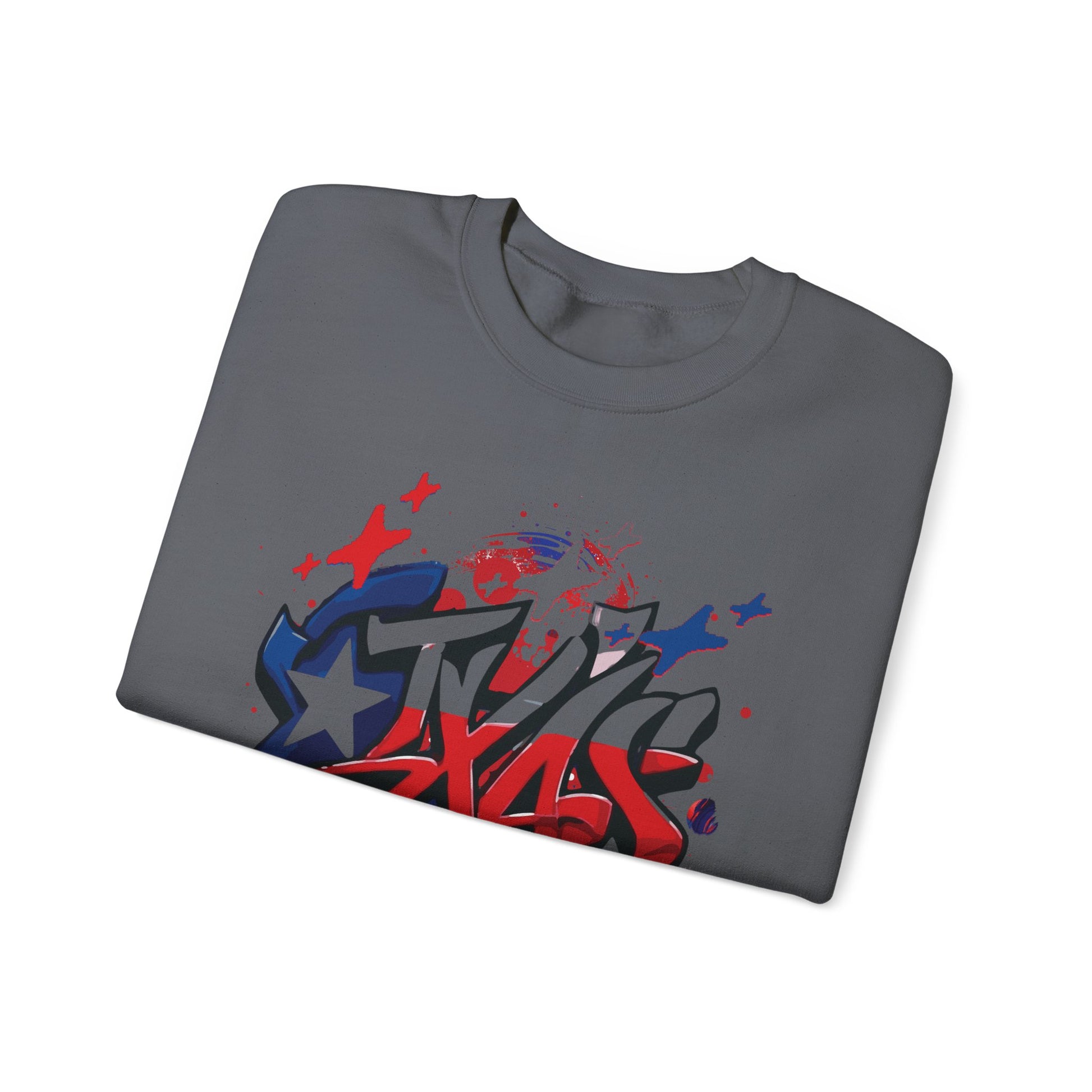 Texas Graffiti Crewneck Sweatshirt, Urban Streetwear, Unisex Fashion, Graphic Sweatshirt, Cozy Layering Piece, Gift for Him/Her