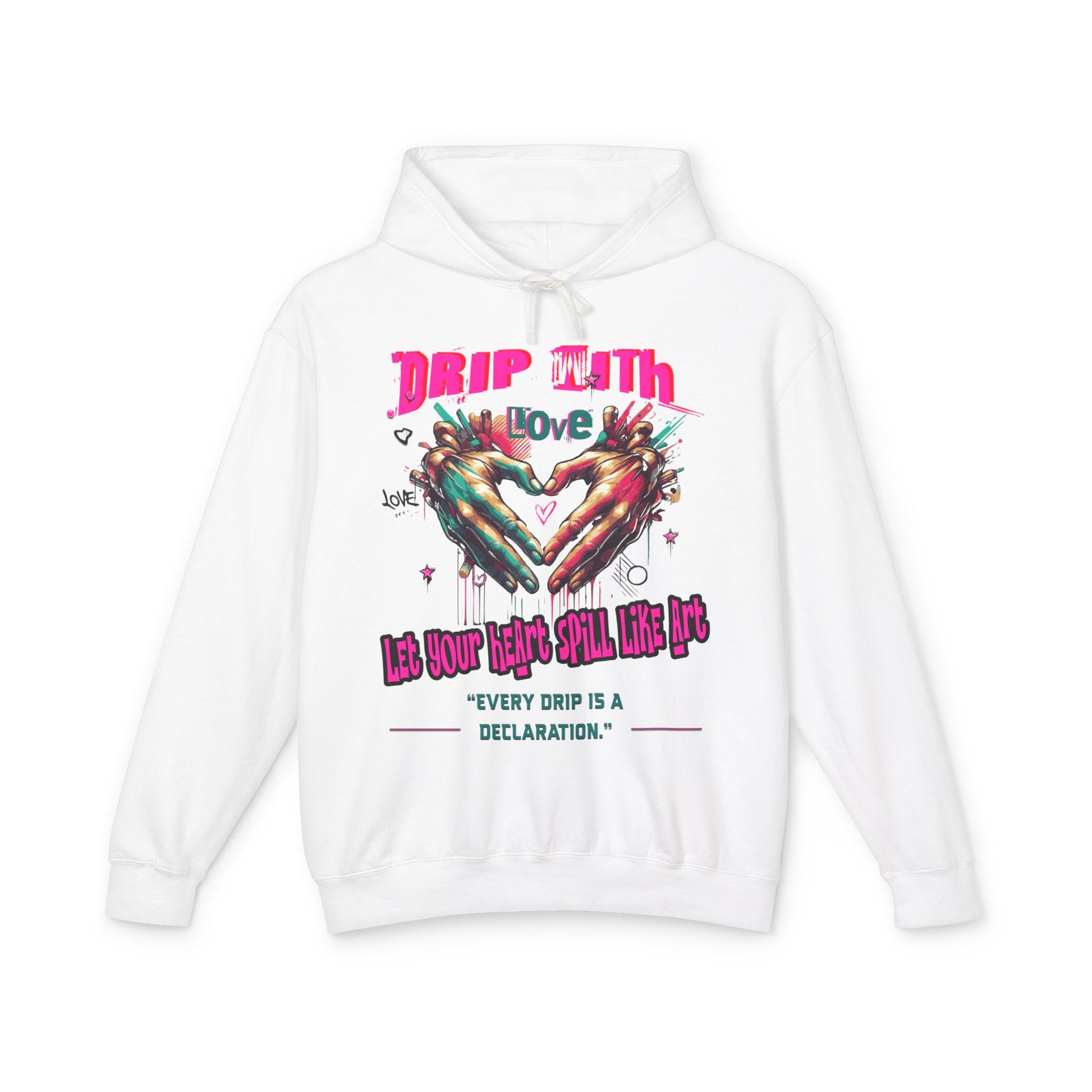 Colorful Love Hoodie, Unisex Sweatshirt for Couples, Unique Gift for Valentine's Day, Cozy Casual Hoodie, Drip with Love Design