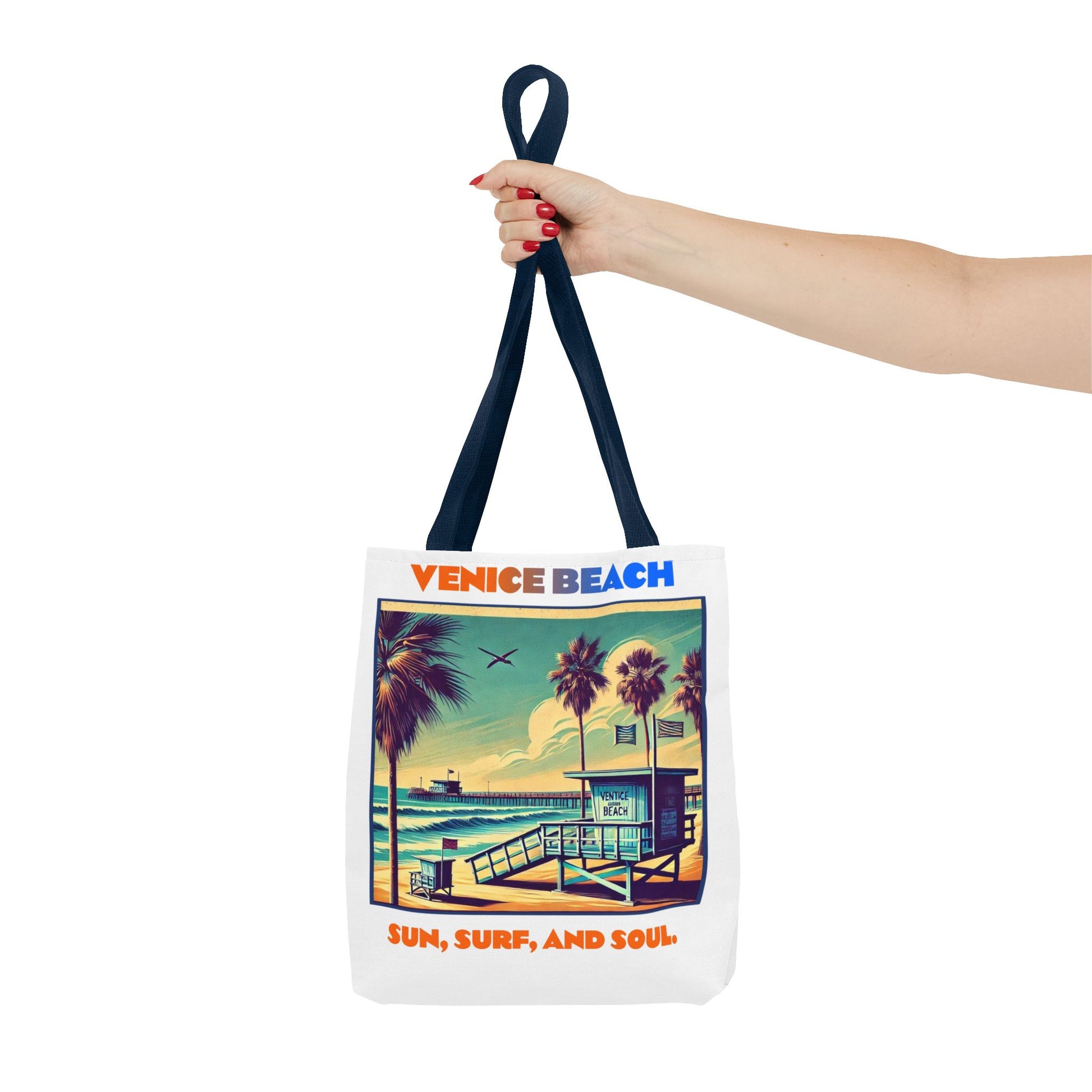 Venice Beach Tote Bag - Sun, Surf, and Soul, Beach Bag, Eco-Friendly, Summer Essential, Travel Tote, Gift for Beach Lovers