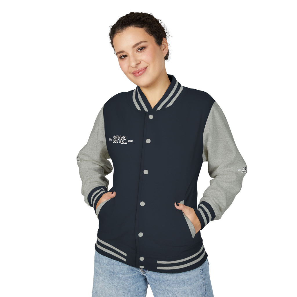 Unisex Varsity Letterman Jacket – Spit Fire Echo Change Embroidered Design