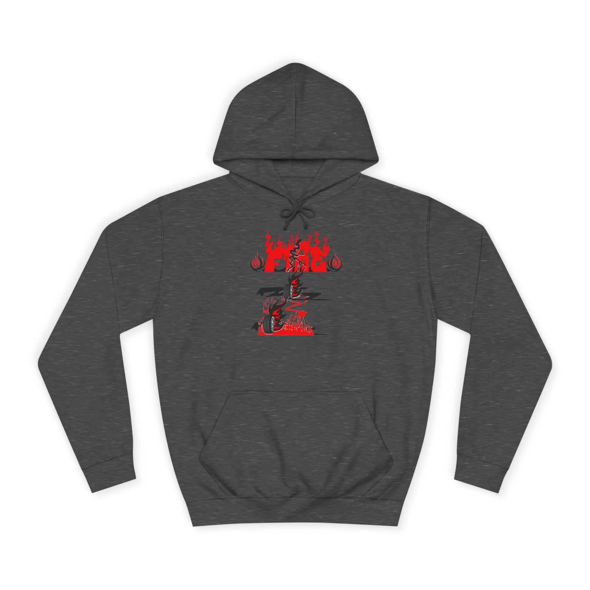 College Hoodie - "Fire" - Unisex Hooded Sweatshirt, Campus Apparel, Gift for Students, College Life, Orange Hoodie