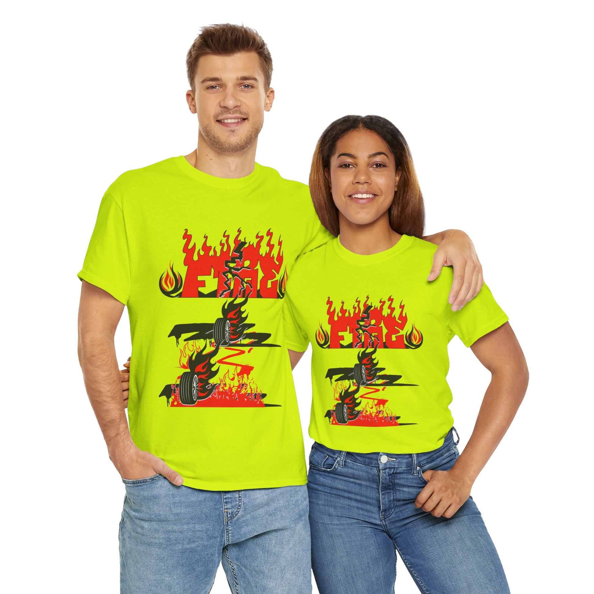 Fire Graphic Unisex Tee, Graphic T-Shirt, Casual Wear, Street Style, Gift for Him/Her, Festival Outfit