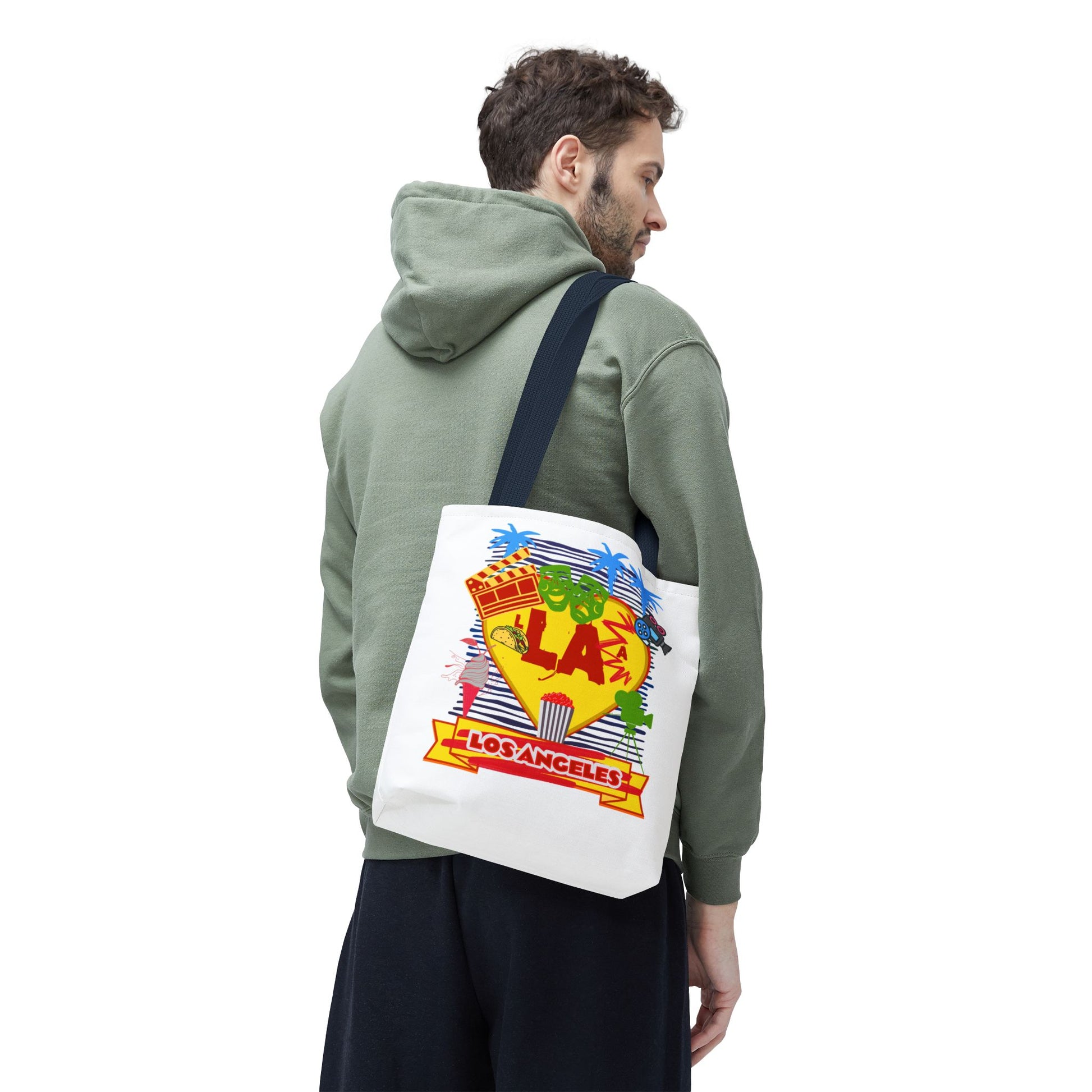 Los Angeles Love Tote Bag, Fun Beach Bag, Travel Tote, Summer Accessory, Gift for Travelers, AOP Design