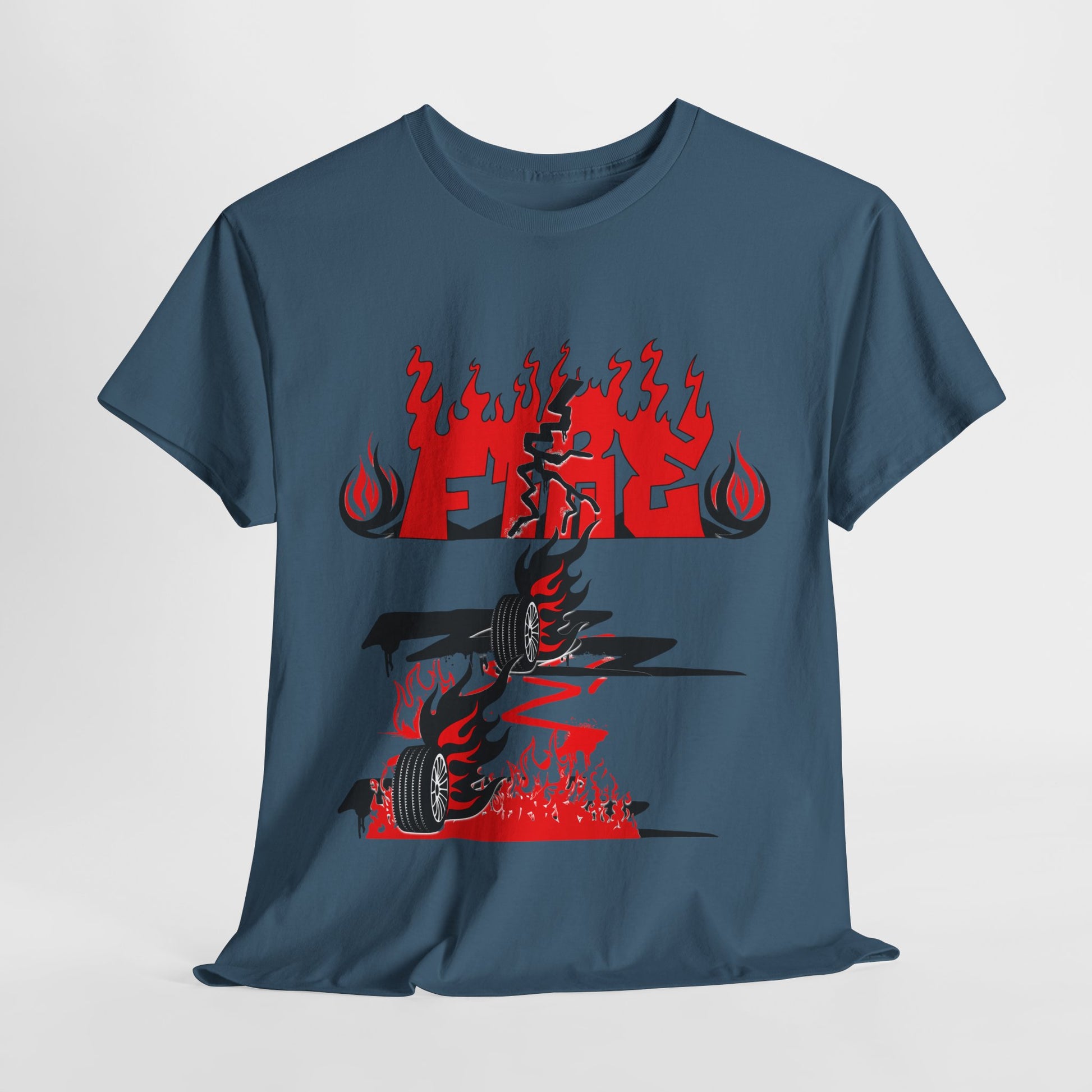 Fire Graphic Unisex Tee, Graphic T-Shirt, Casual Wear, Street Style, Gift for Him/Her, Festival Outfit