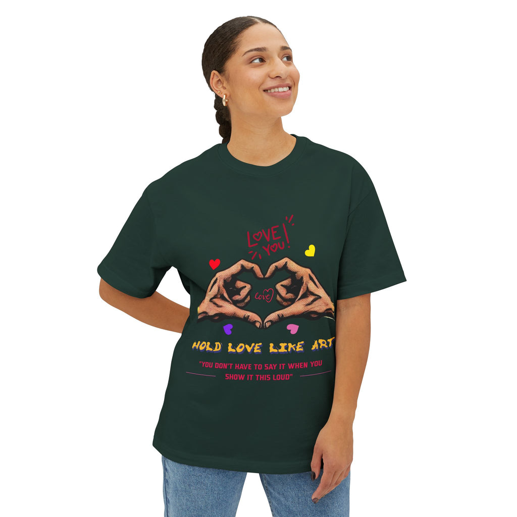Unisex Oversized Boxy Tee - Love Life Art, Casual Wear, Gifts for Her, Art Apparel, Everyday Comfort Shirt