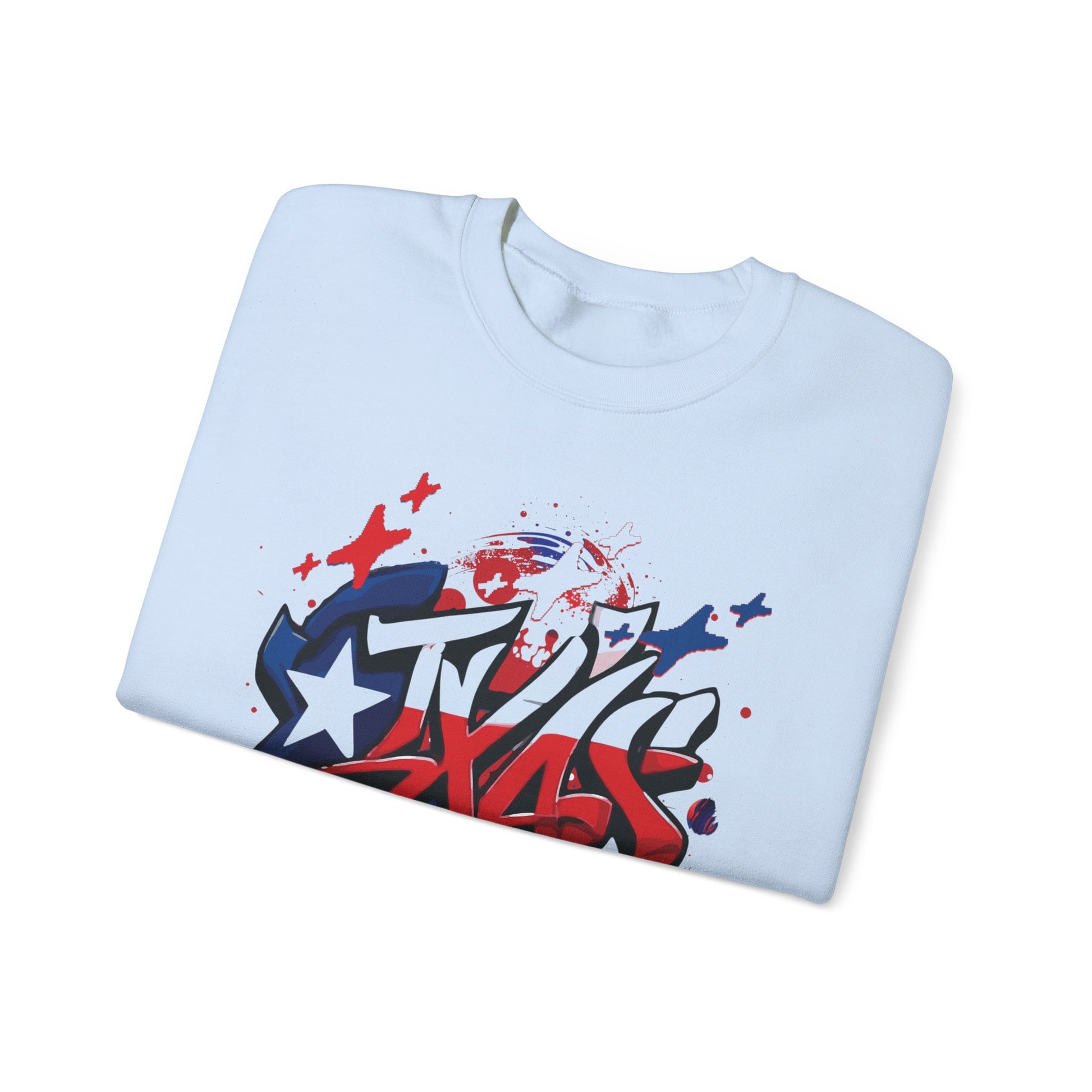 Texas Graffiti Crewneck Sweatshirt, Urban Streetwear, Unisex Fashion, Graphic Sweatshirt, Cozy Layering Piece, Gift for Him/Her