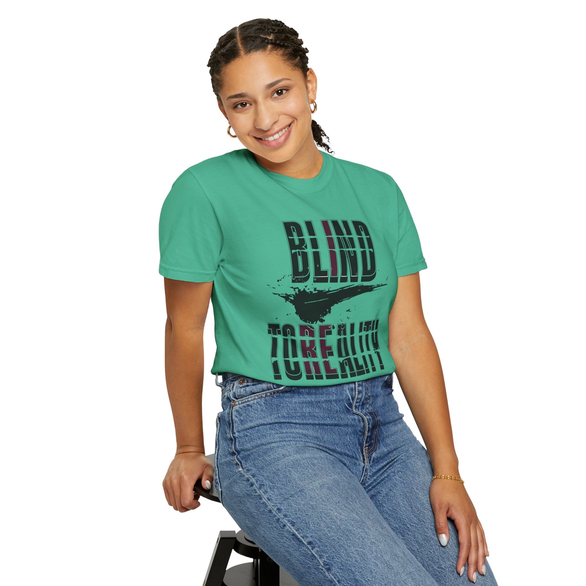 Unisex Garment-Dyed T-shirt with 'Blind to Reality - Clear the Fog' Design, Casual Wear, Gift for Dreamers, Inspirational Tee, [...]