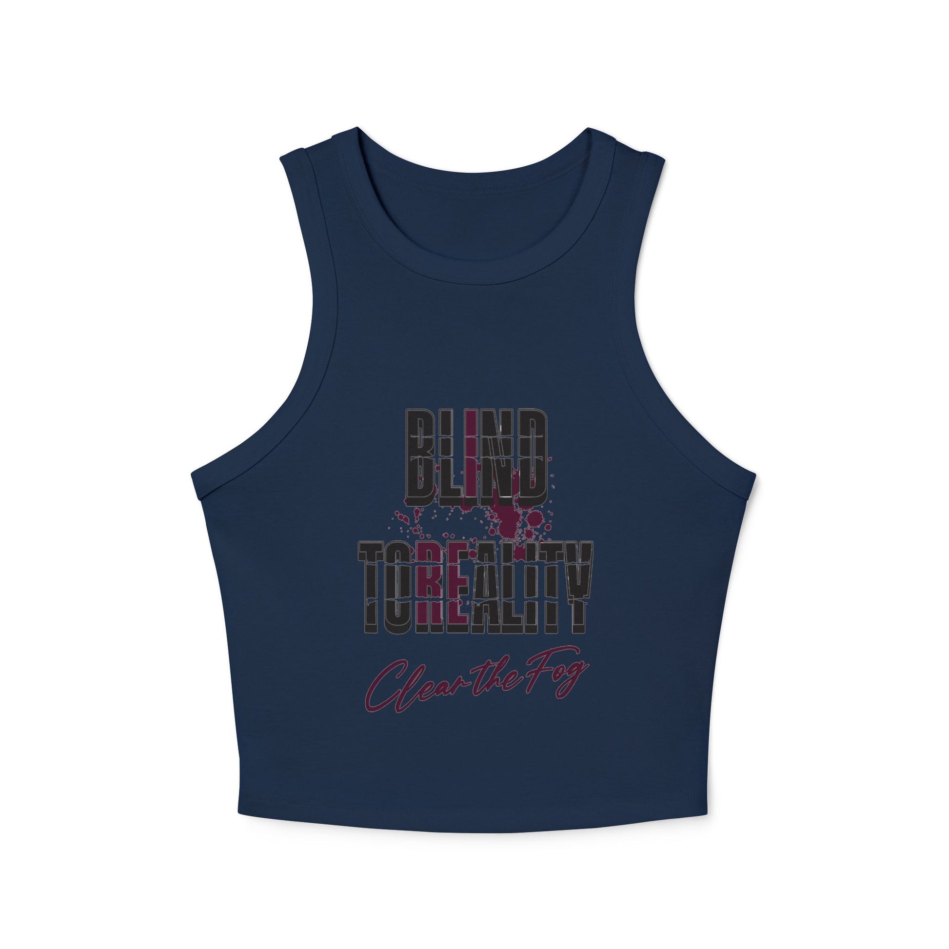 Stylish Women's Micro Rib Racer Tank Top - Perfect for Summer, Casual Wear, Workout, Festivals, Clear the Fog Design