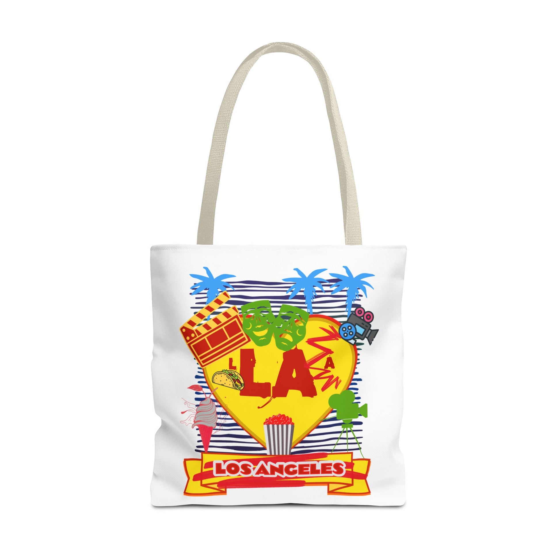 Los Angeles Love Tote Bag, Fun Beach Bag, Travel Tote, Summer Accessory, Gift for Travelers, AOP Design