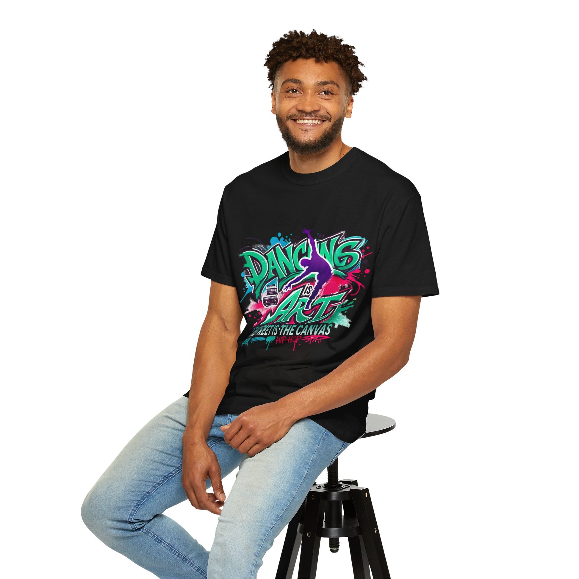 Artistic Dance T-Shirt, Urban Dance Tee, Street Art Apparel, Gift for Dancers, Graffiti Shirt, Colorful Expression Tee