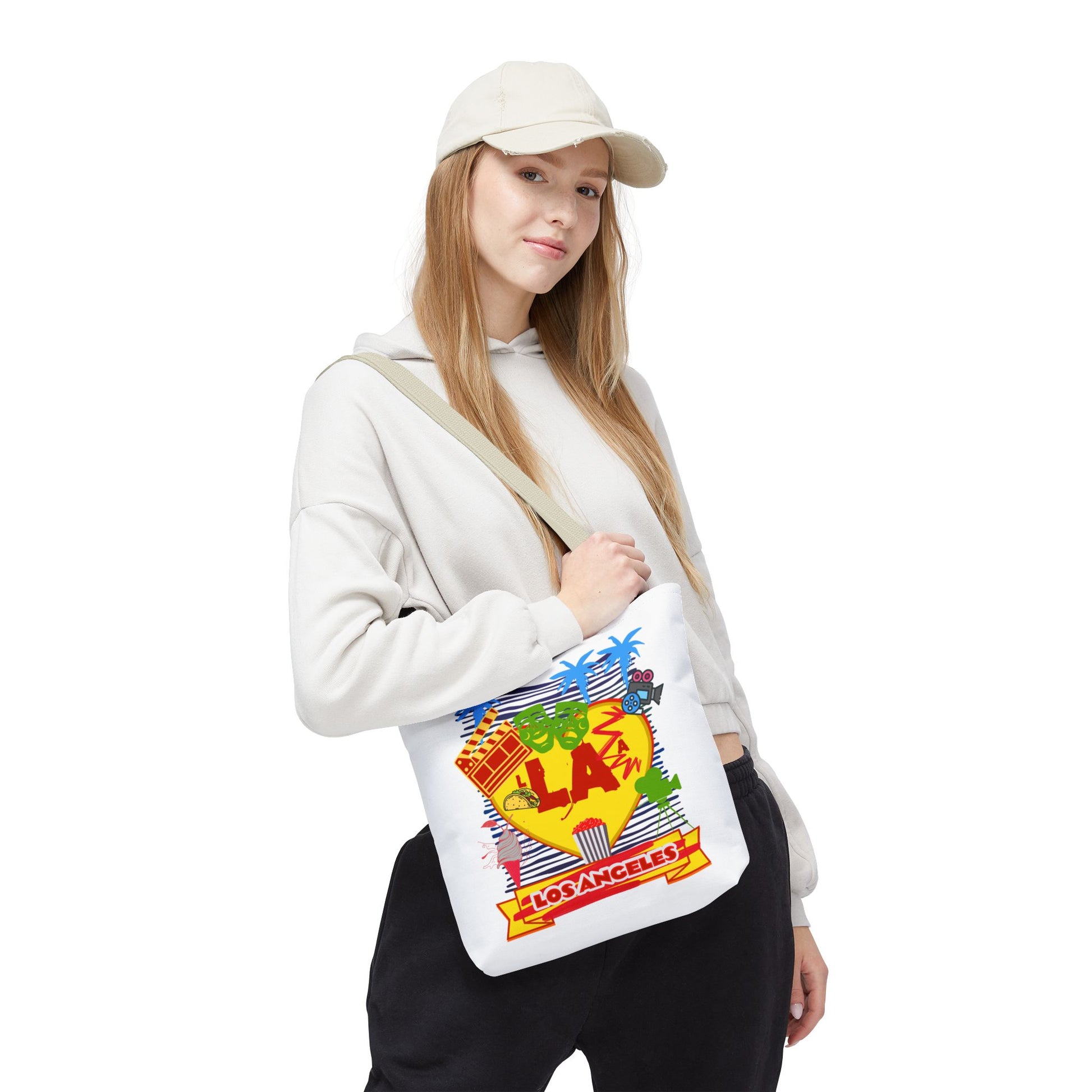 Los Angeles Love Tote Bag, Fun Beach Bag, Travel Tote, Summer Accessory, Gift for Travelers, AOP Design