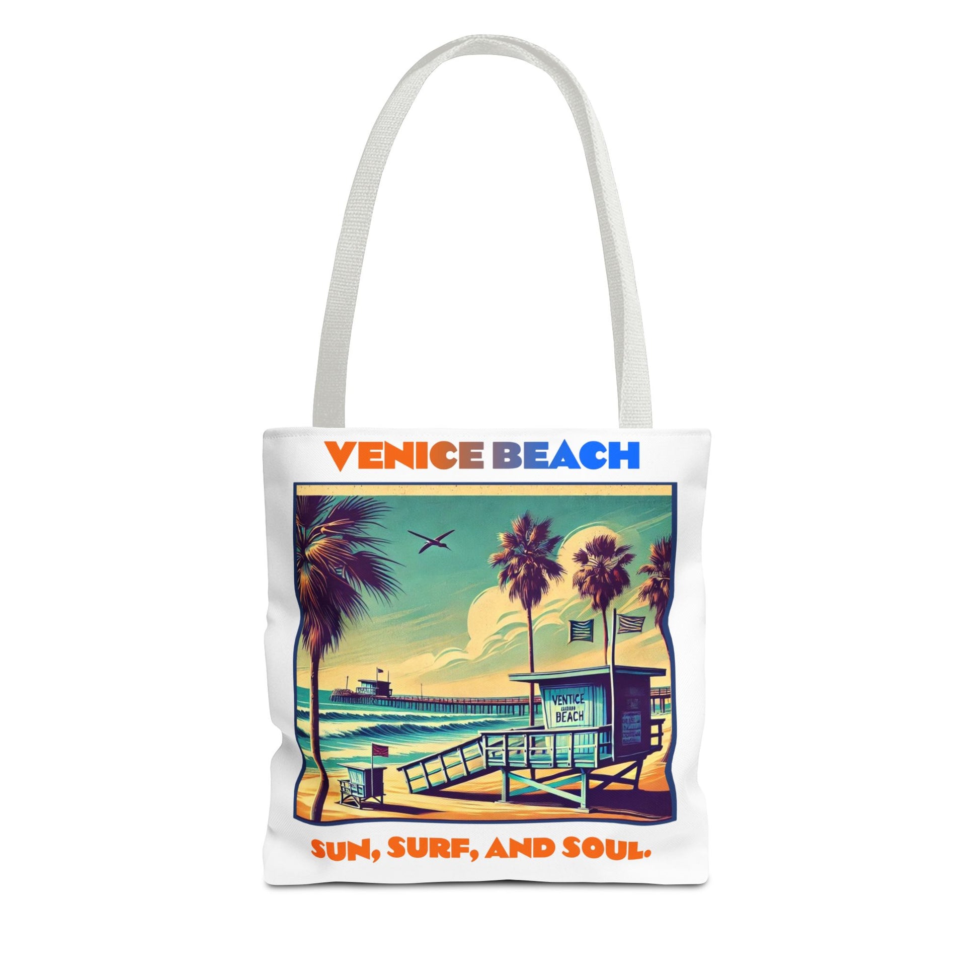 Venice Beach Tote Bag - Sun, Surf, and Soul, Beach Bag, Eco-Friendly, Summer Essential, Travel Tote, Gift for Beach Lovers