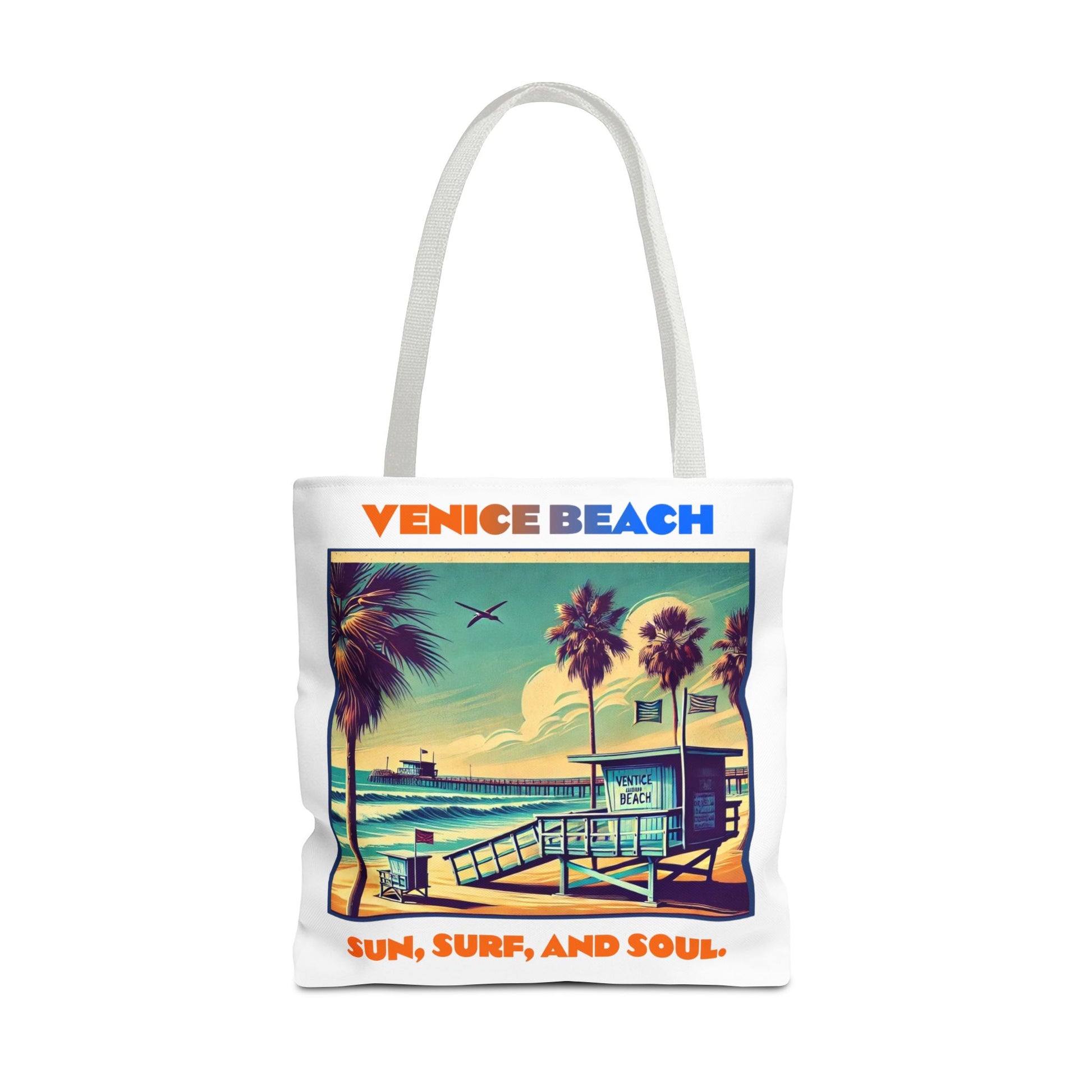 Venice Beach Tote Bag - Sun, Surf, and Soul, Beach Bag, Eco-Friendly, Summer Essential, Travel Tote, Gift for Beach Lovers