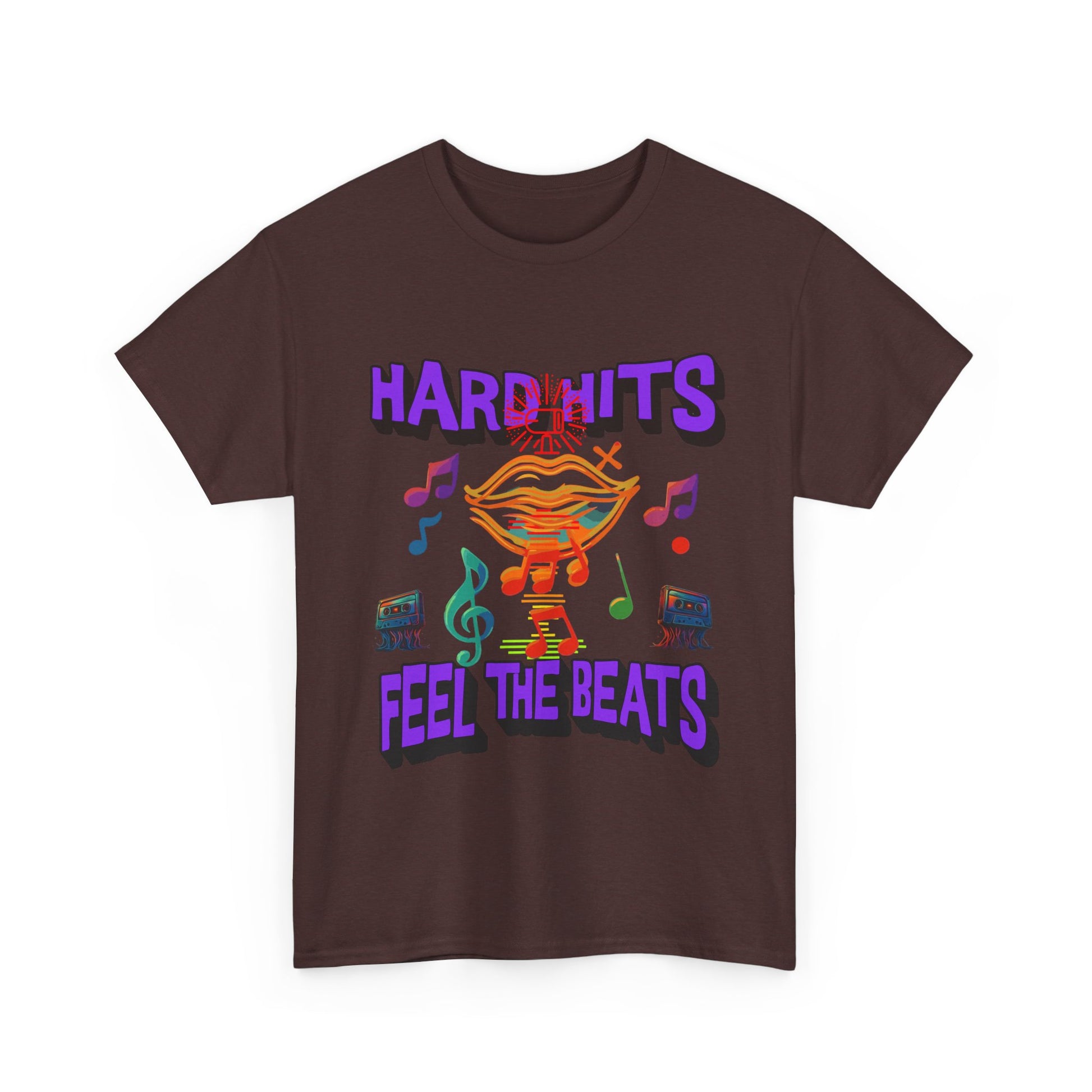 Music Lover Tee - Hard Hits Feel The Beats, Unisex Cotton Shirt, Perfect Gift for Musicians, Concerts, Festivals, Casual Wear