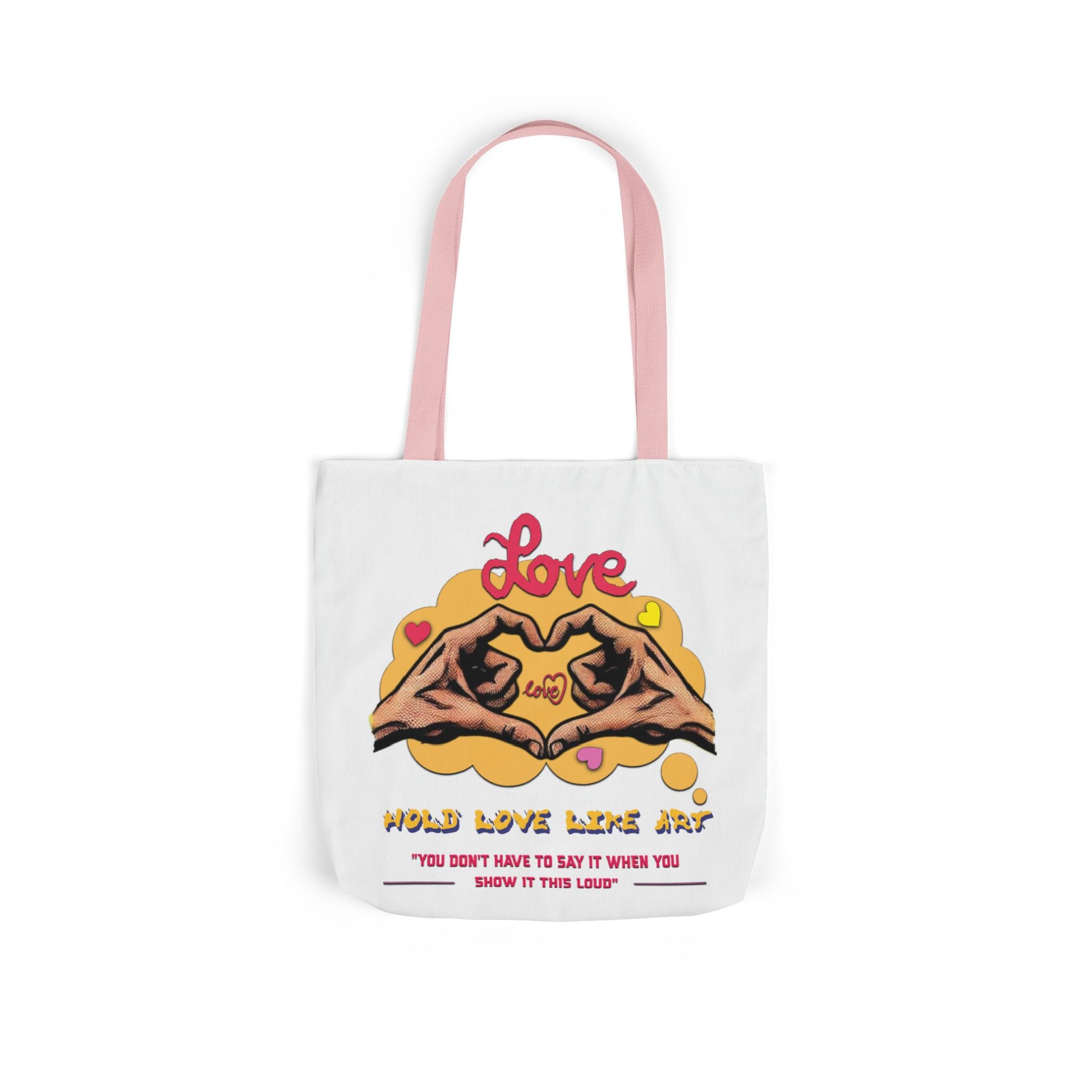 Love Canvas Tote Bag with 5-Color Straps - Perfect for Everyday Use, Gifts, Shopping, Eco-Friendly, Valentine's Day