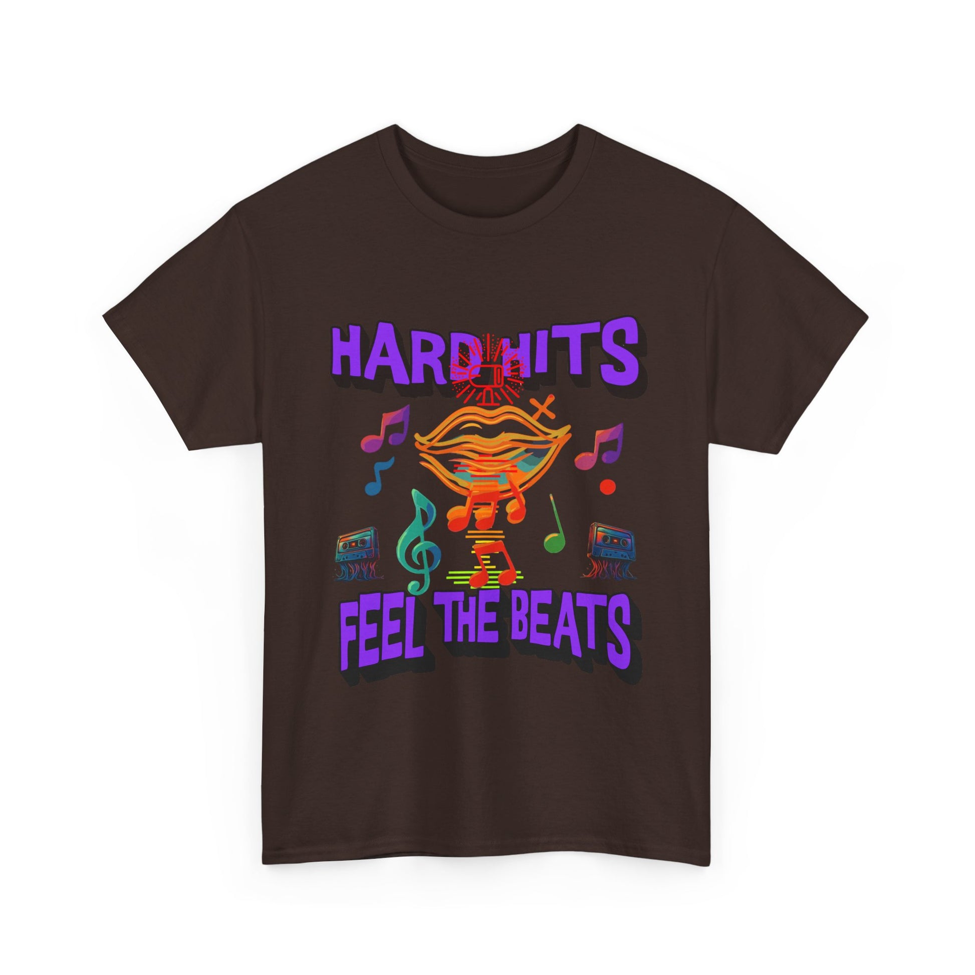 Music Lover Tee - Hard Hits Feel The Beats, Unisex Cotton Shirt, Perfect Gift for Musicians, Concerts, Festivals, Casual Wear
