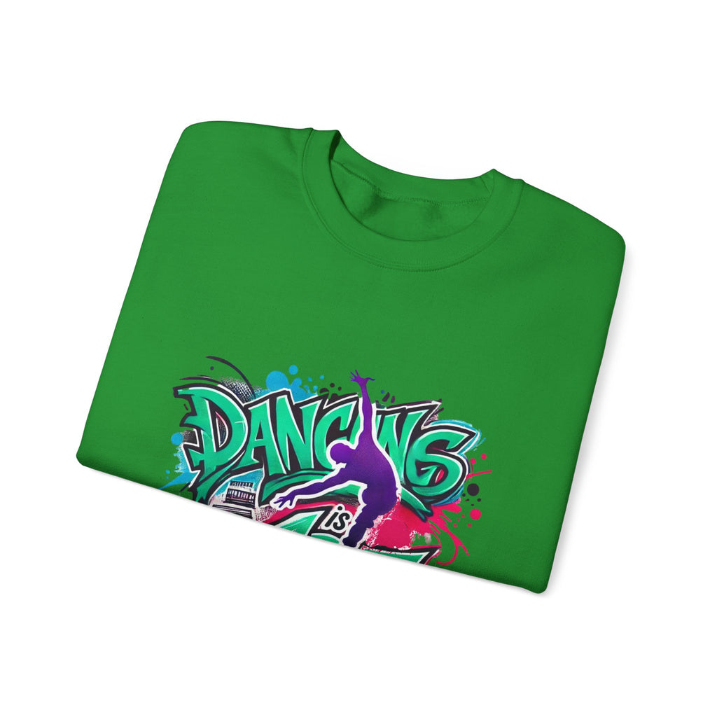 Colorful Street Art Sweatshirt, Unisex Crewneck Pullover, Dance Sweatshirt Gift, Streetwear Apparel, Artsy Fashion