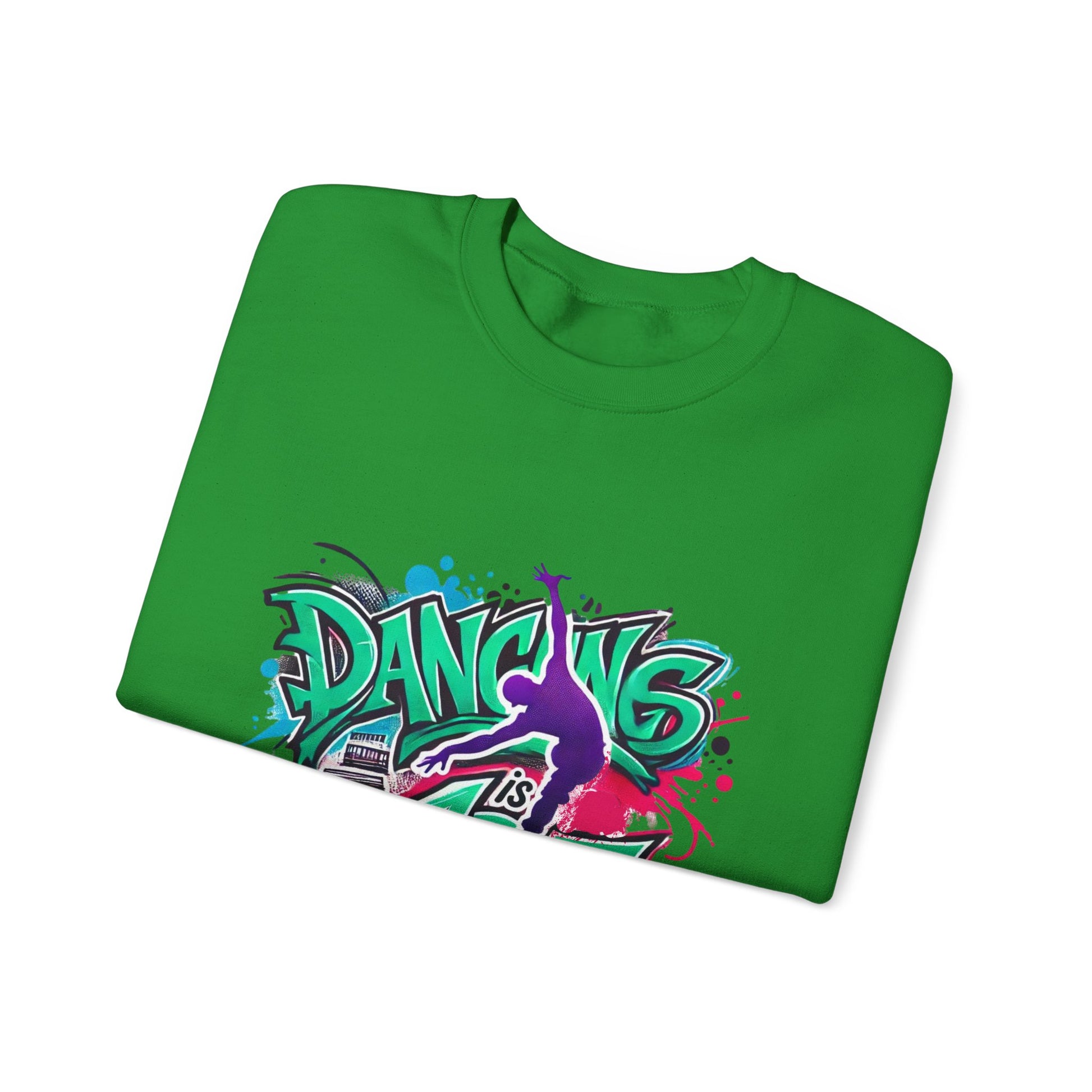 Colorful Street Art Sweatshirt, Unisex Crewneck Pullover, Dance Sweatshirt Gift, Streetwear Apparel, Artsy Fashion