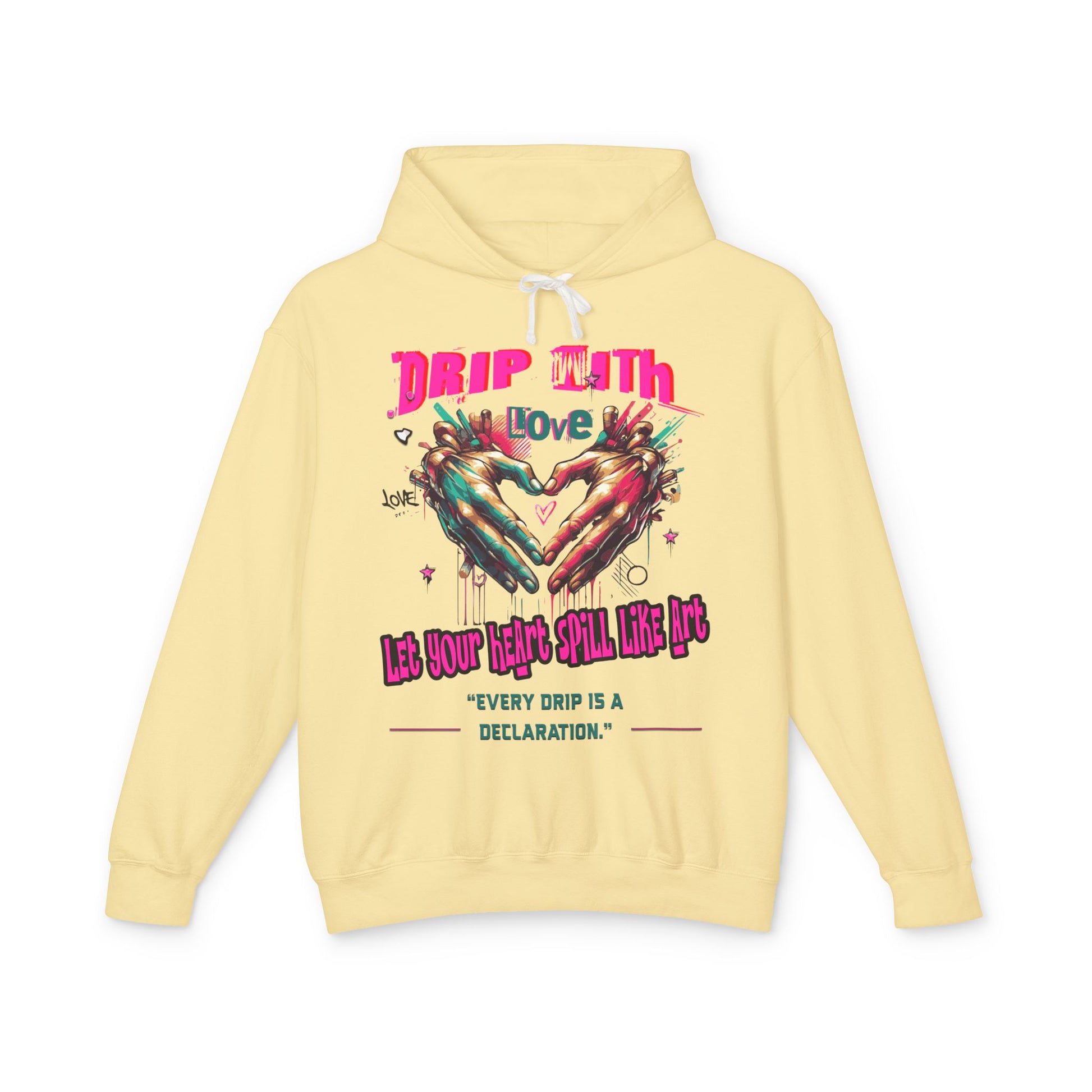 Colorful Love Hoodie, Unisex Sweatshirt for Couples, Unique Gift for Valentine's Day, Cozy Casual Hoodie, Drip with Love Design
