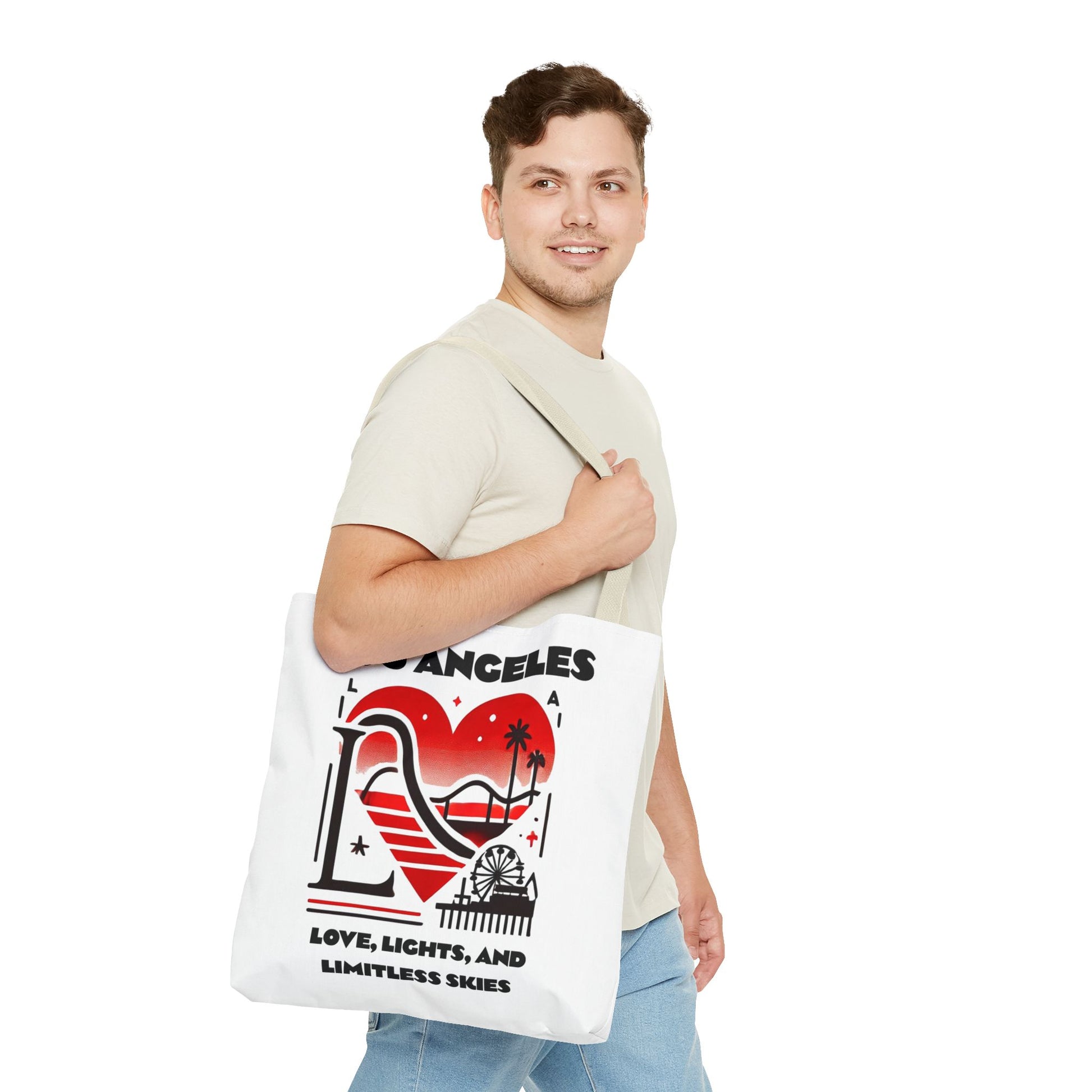 Los Angeles Love Tote Bag | AOP Beach Bag, Shopping Tote, Travel Bag, Eco-Friendly Gift, California Souvenir