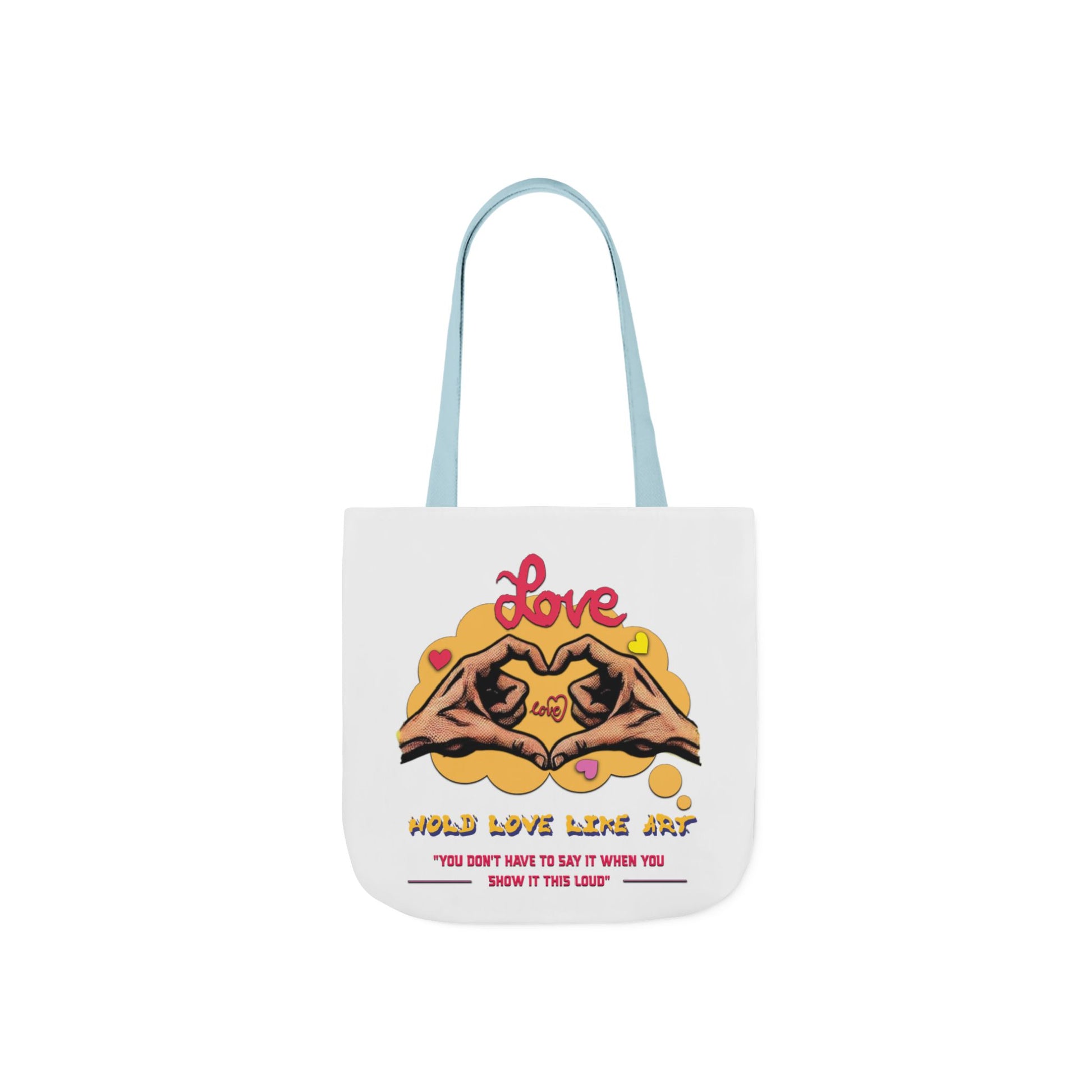 Love Canvas Tote Bag with 5-Color Straps - Perfect for Everyday Use, Gifts, Shopping, Eco-Friendly, Valentine's Day