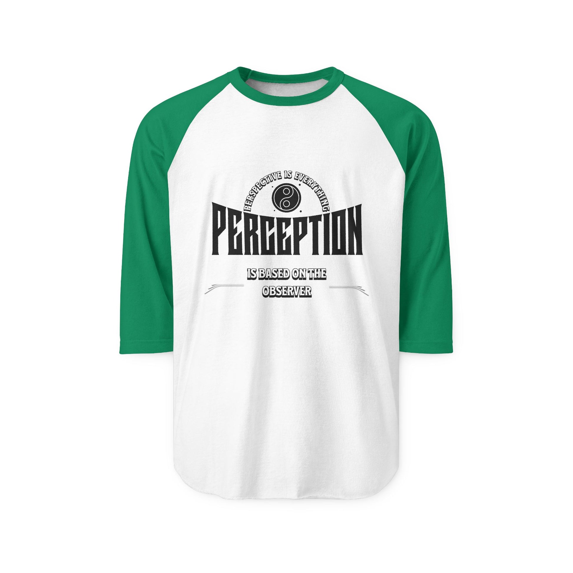 Unisex Three-Quarter Sleeve Raglan Shirt with 'Perception is Based on the Observer' Design - Casual Tee for Mindful Living, Great Gift [...]