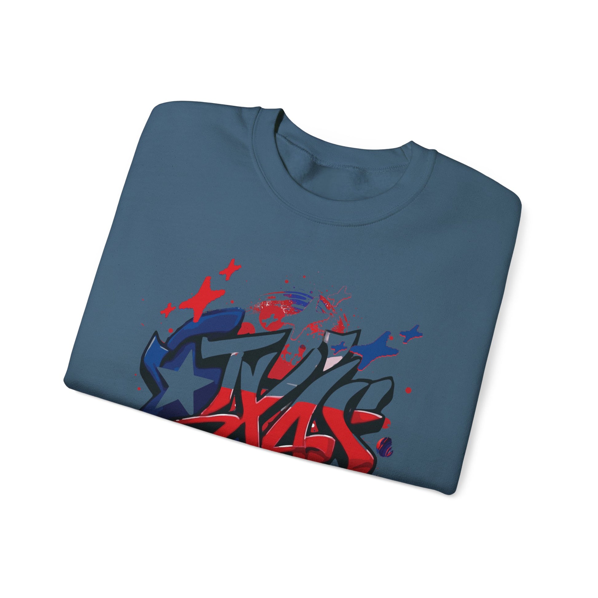 Texas Graffiti Crewneck Sweatshirt, Urban Streetwear, Unisex Fashion, Graphic Sweatshirt, Cozy Layering Piece, Gift for Him/Her