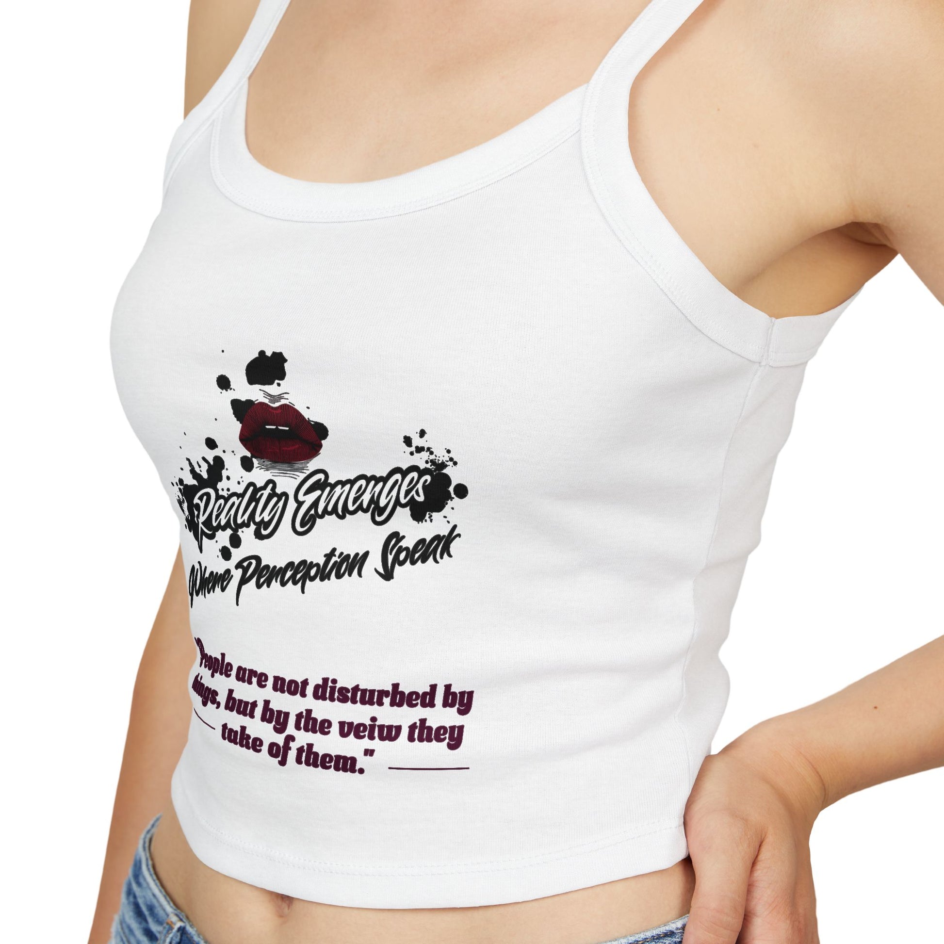 Women's Spaghetti Strap Tank Top, Inspirational Quote Summer Top, Casual Wear, Gift for Her, Motivational Clothing, Beach Wear