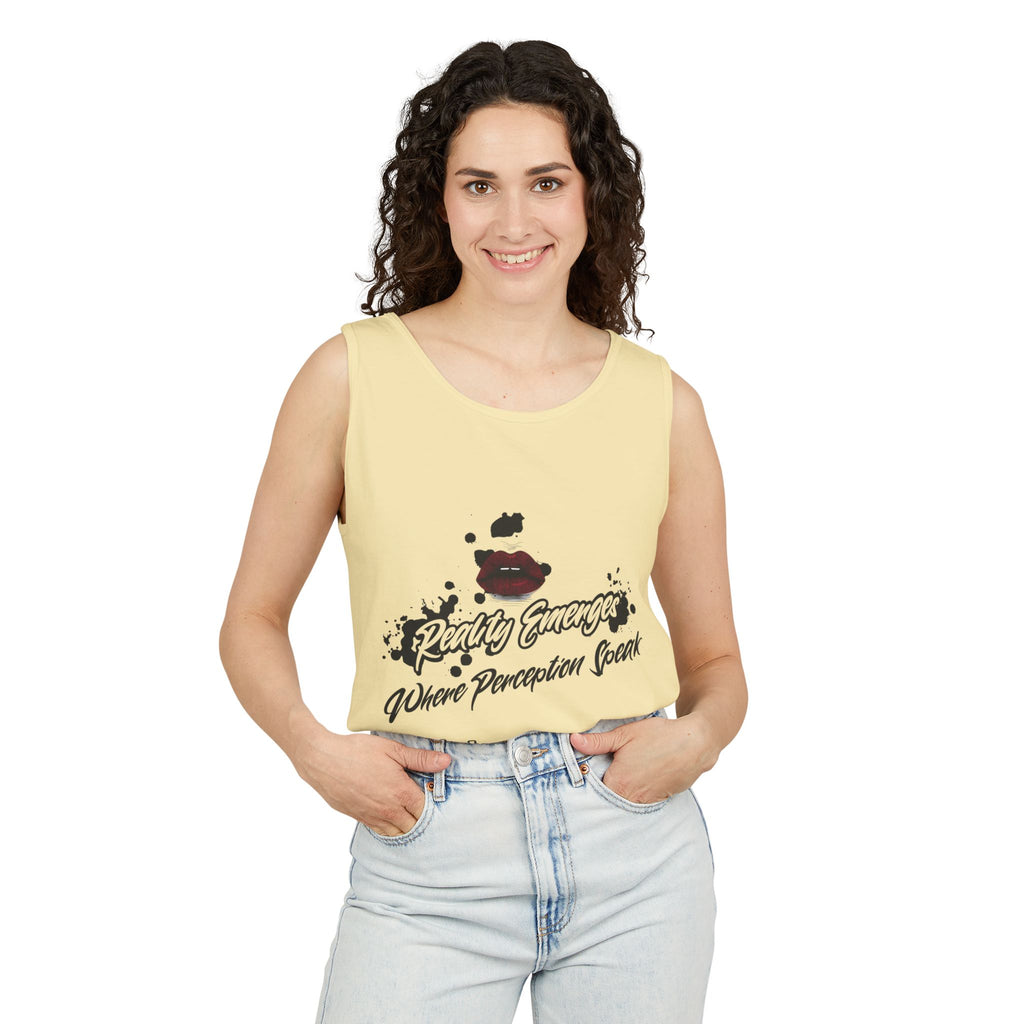 Tank Top - "Create Yourself" Quote Design, Motivational Apparel, Gift for Self-Love, Summer Essential, Positive Vibes