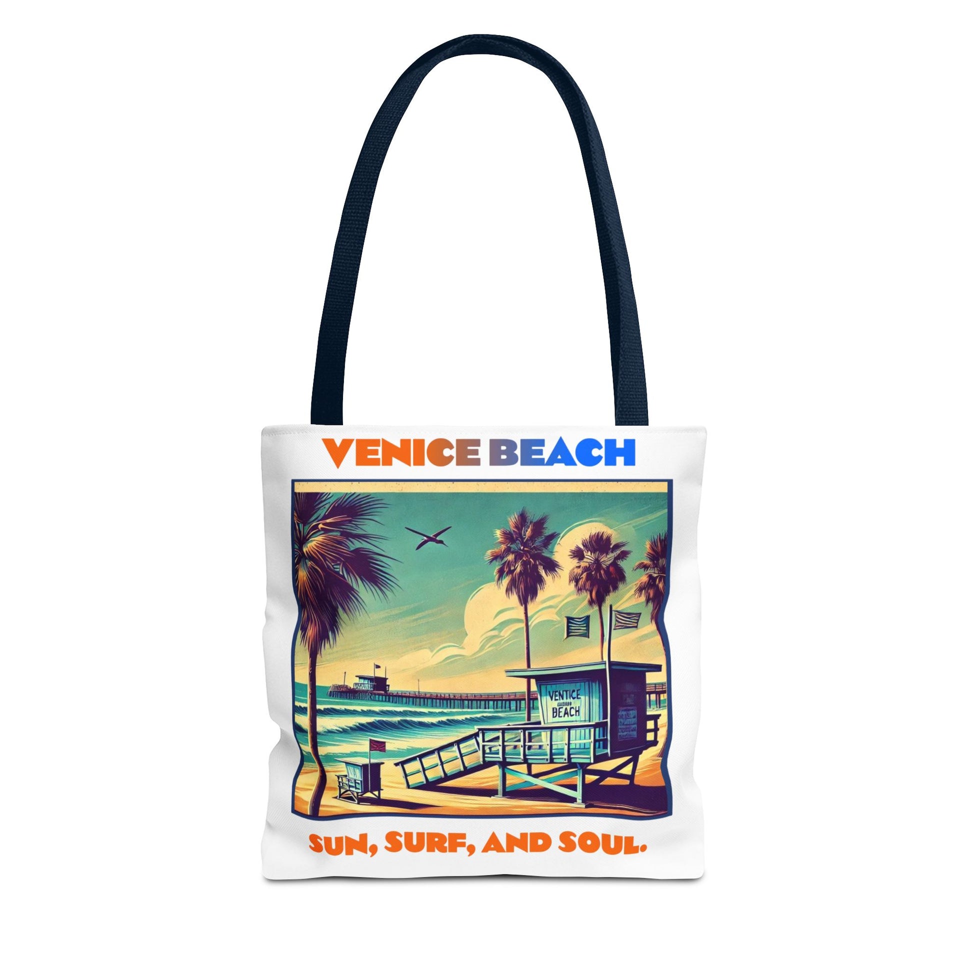 Venice Beach Tote Bag - Sun, Surf, and Soul, Beach Bag, Eco-Friendly, Summer Essential, Travel Tote, Gift for Beach Lovers