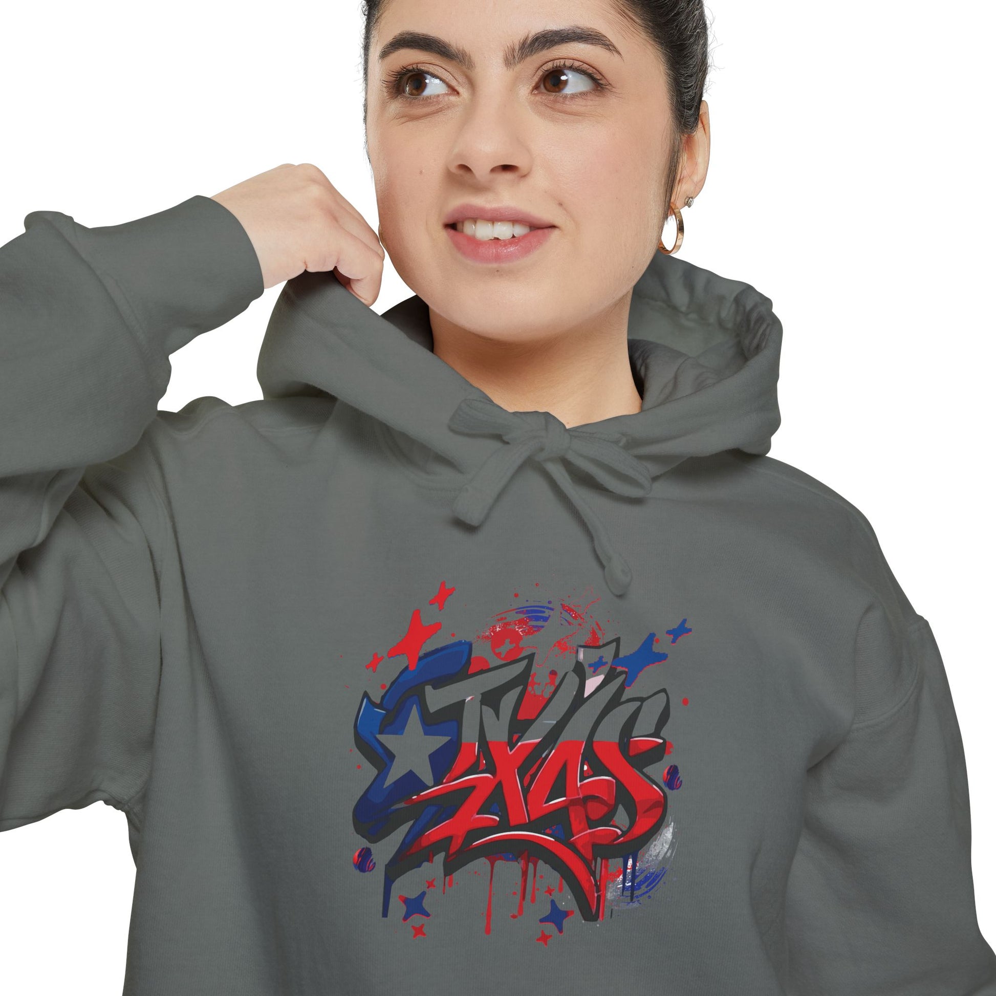 Fourth of July, Street Style Patriotic Graffiti Hoodie – Casual Unisex Sweatshirt for Celebration, Everyday Wear, Gift Idea, Summer BBQ, Fourth of July, Street Style