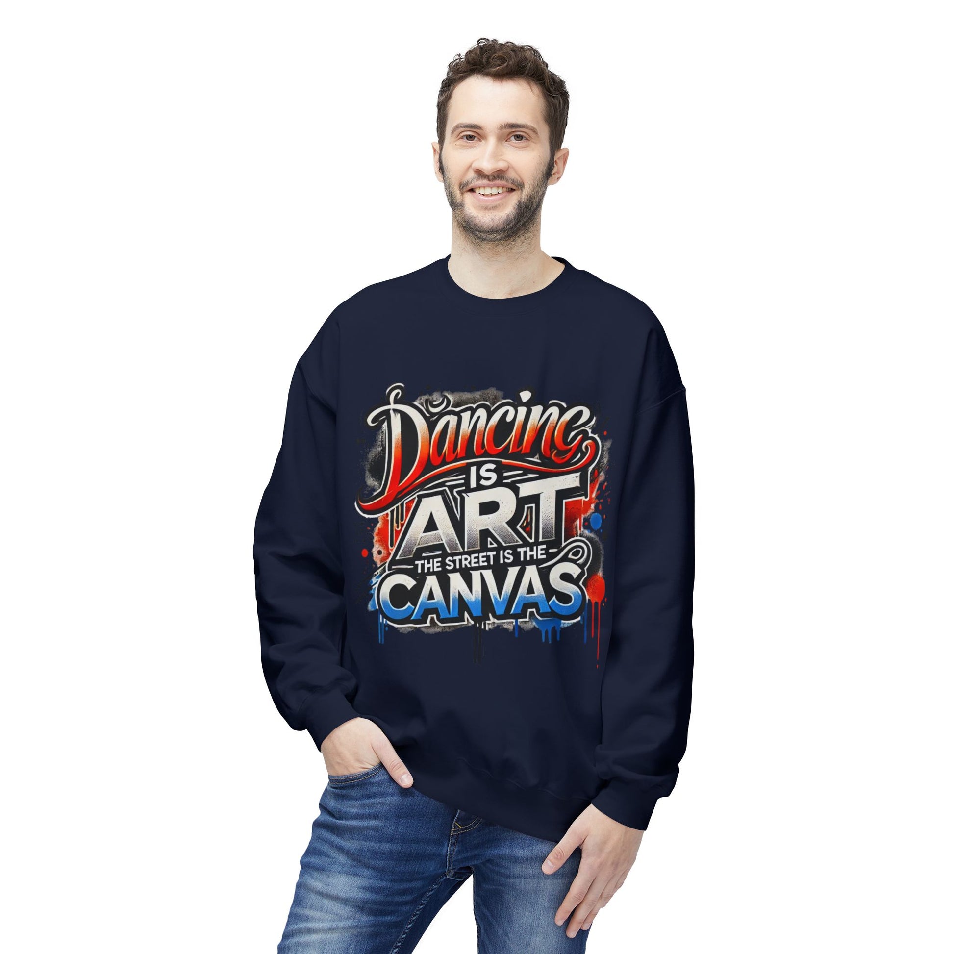 Dance Is Art Crewneck Sweatshirt, Unisex Fashion Sweatshirt, Art Lover Apparel, Gift for Dancers, Street Art Crew