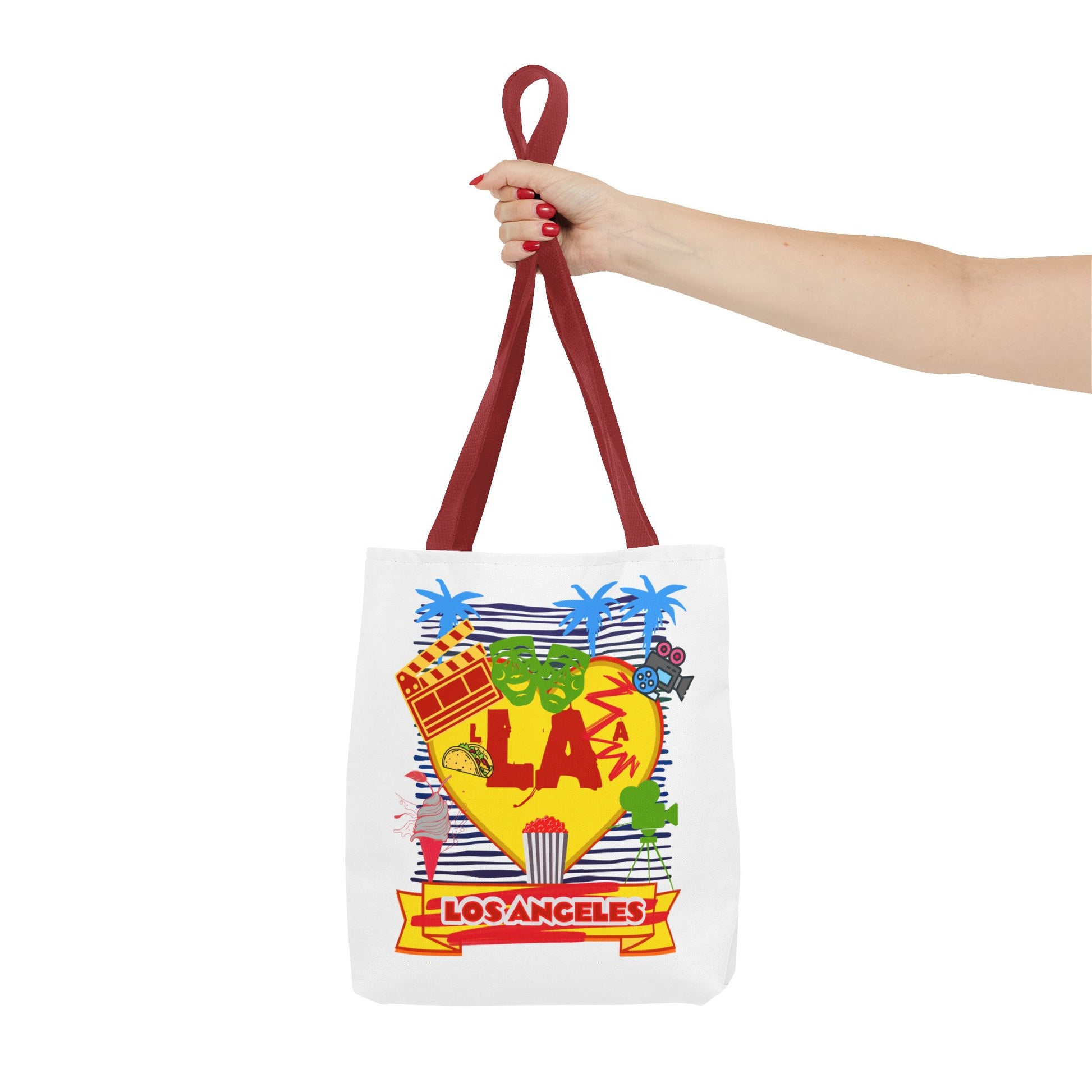 Los Angeles Love Tote Bag, Fun Beach Bag, Travel Tote, Summer Accessory, Gift for Travelers, AOP Design
