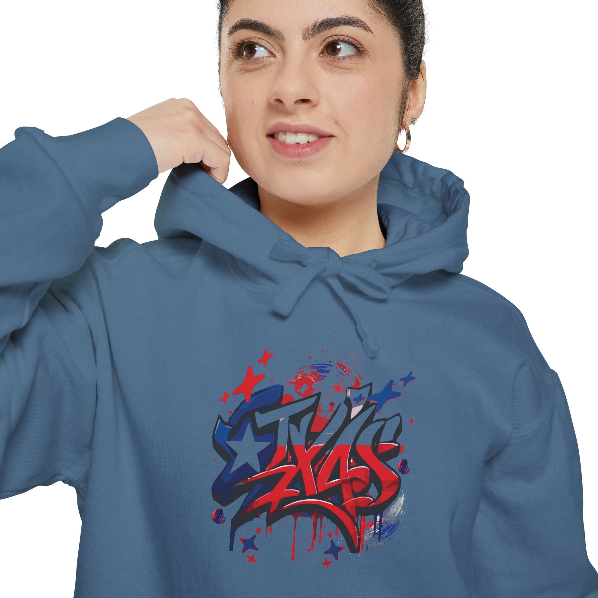 Fourth of July, Street Style Patriotic Graffiti Hoodie – Casual Unisex Sweatshirt for Celebration, Everyday Wear, Gift Idea, Summer BBQ, Fourth of July, Street Style