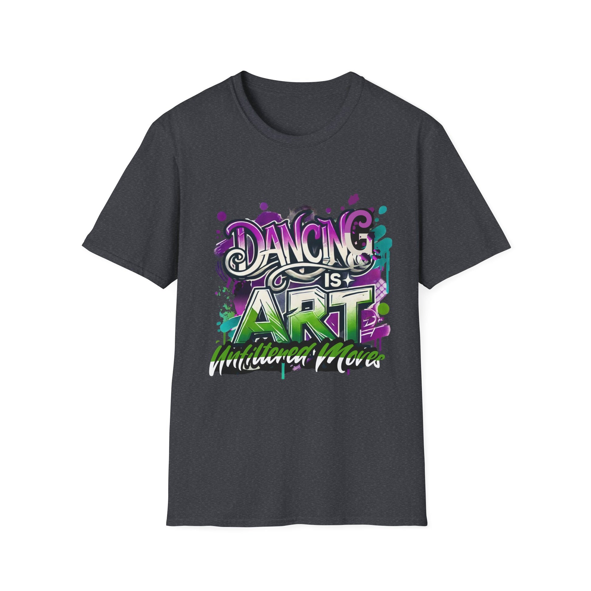 Dance Tee Unisex Softstyle T-Shirt: Dancing is Art & Unfiltered Moves Design