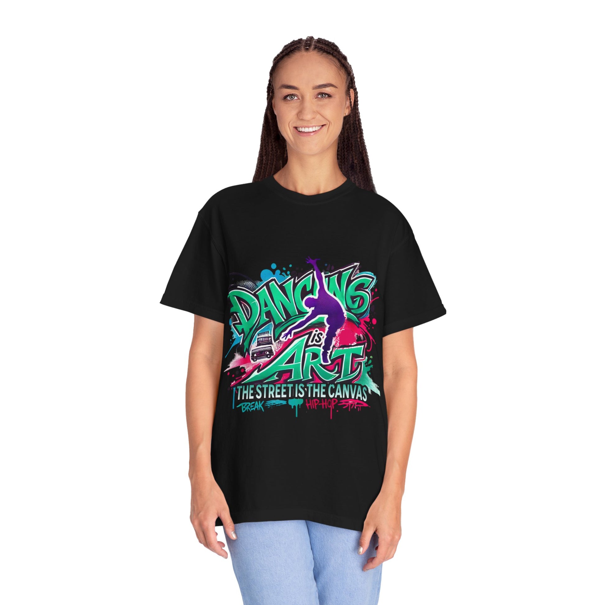 Artistic Dance T-Shirt, Urban Dance Tee, Street Art Apparel, Gift for Dancers, Graffiti Shirt, Colorful Expression Tee