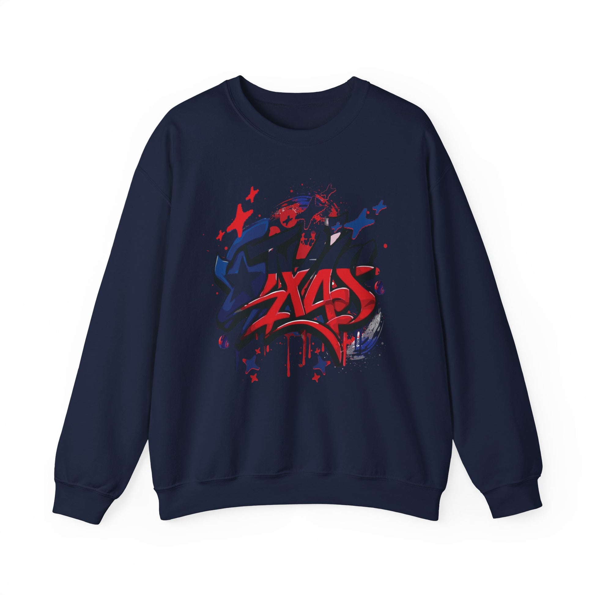 Texas Graffiti Crewneck Sweatshirt, Urban Streetwear, Unisex Fashion, Graphic Sweatshirt, Cozy Layering Piece, Gift for Him/Her