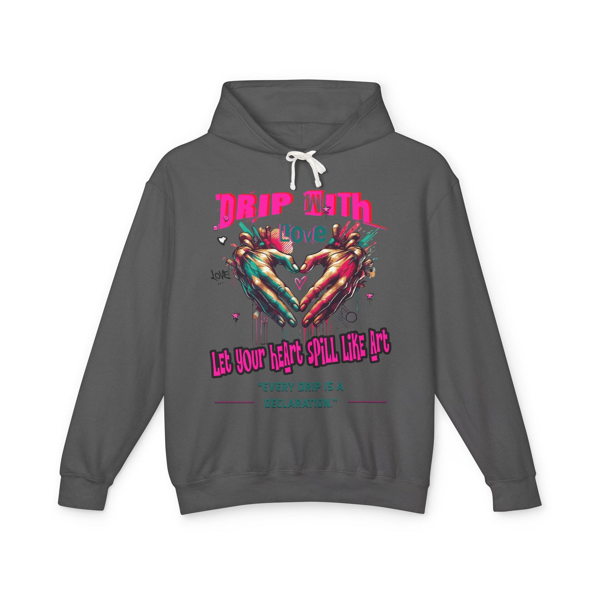 Colorful Love Hoodie, Unisex Sweatshirt for Couples, Unique Gift for Valentine's Day, Cozy Casual Hoodie, Drip with Love Design