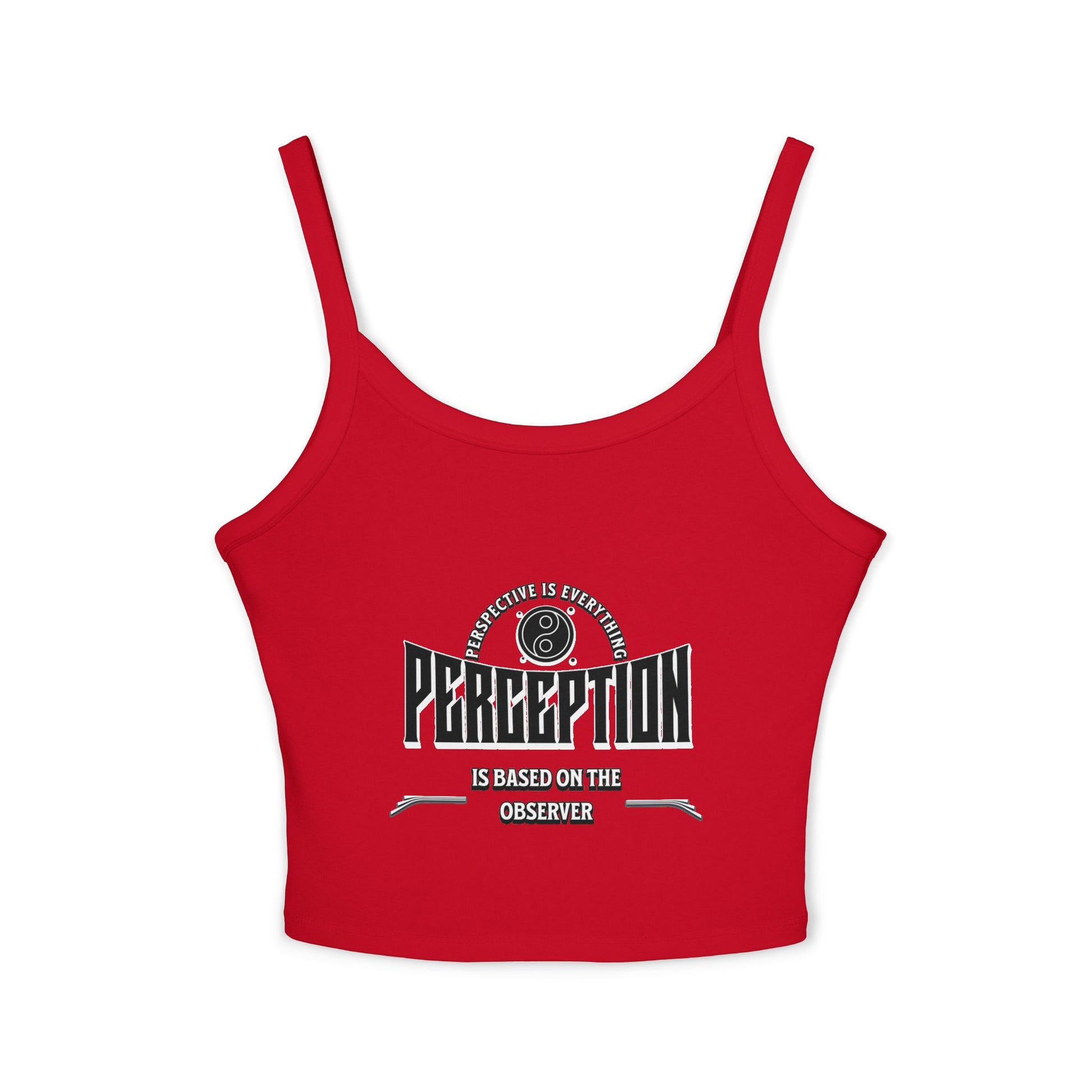Women's Spaghetti Strap Tank Top - 'Perception' Graphic Tee, Casual Summer Wear, Gift for Her, Boho Style, Festival Top
