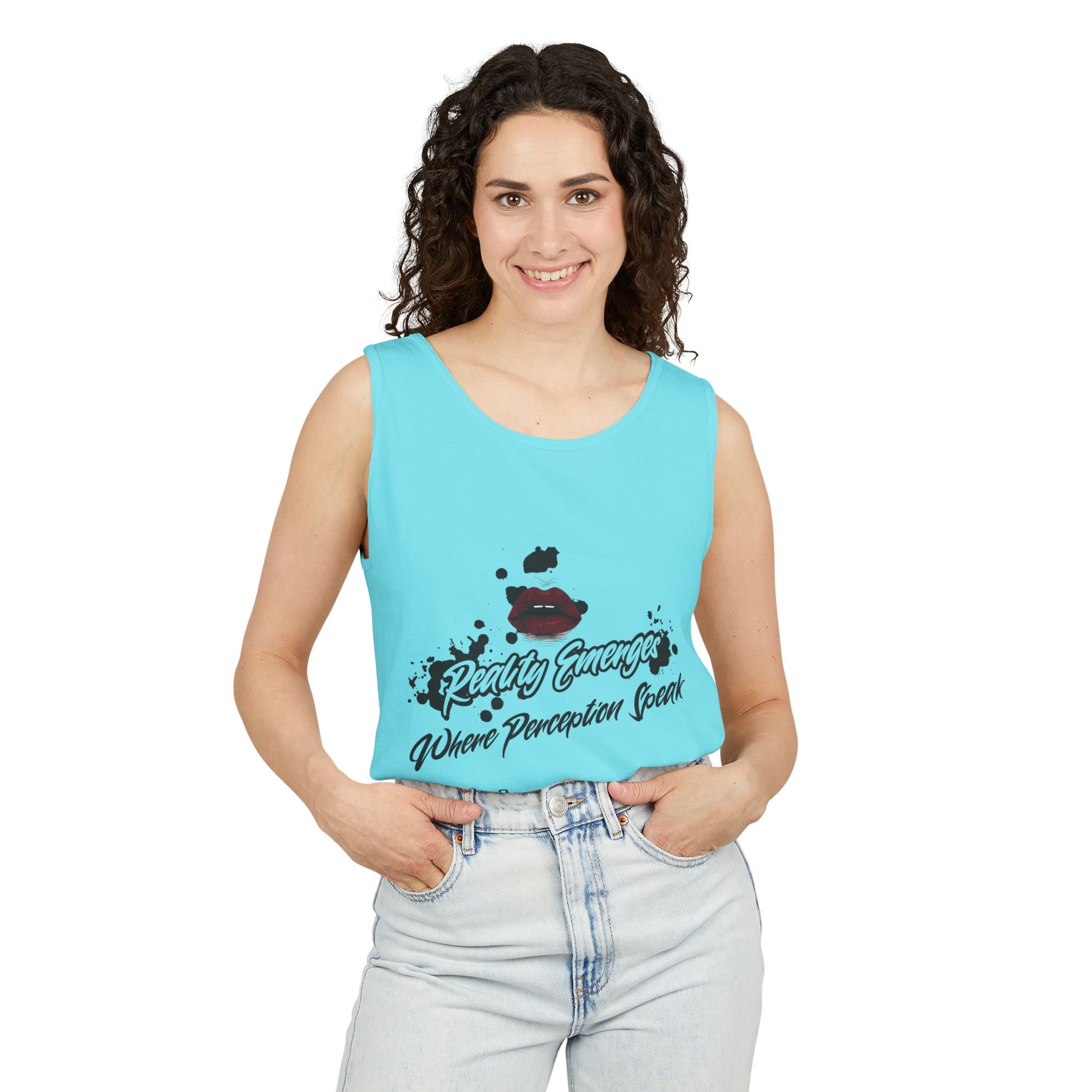 Tank Top - "Create Yourself" Quote Design, Motivational Apparel, Gift for Self-Love, Summer Essential, Positive Vibes