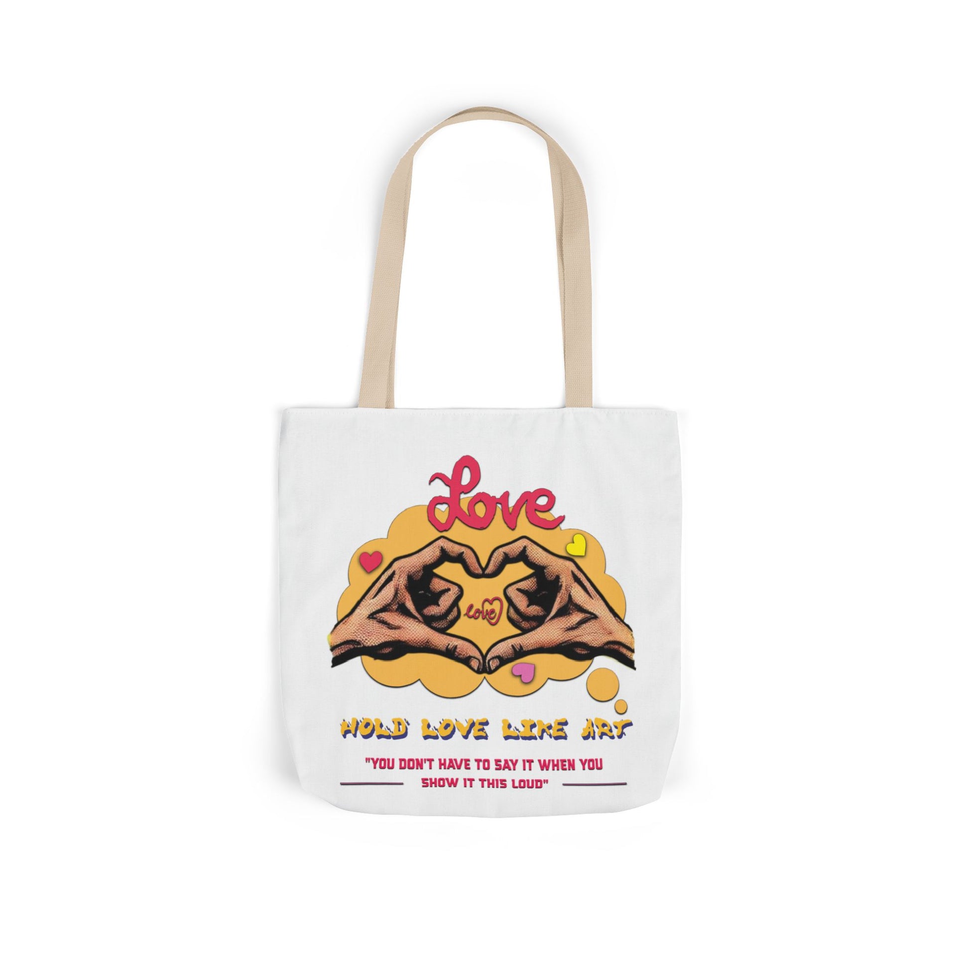 Love Canvas Tote Bag with 5-Color Straps - Perfect for Everyday Use, Gifts, Shopping, Eco-Friendly, Valentine's Day