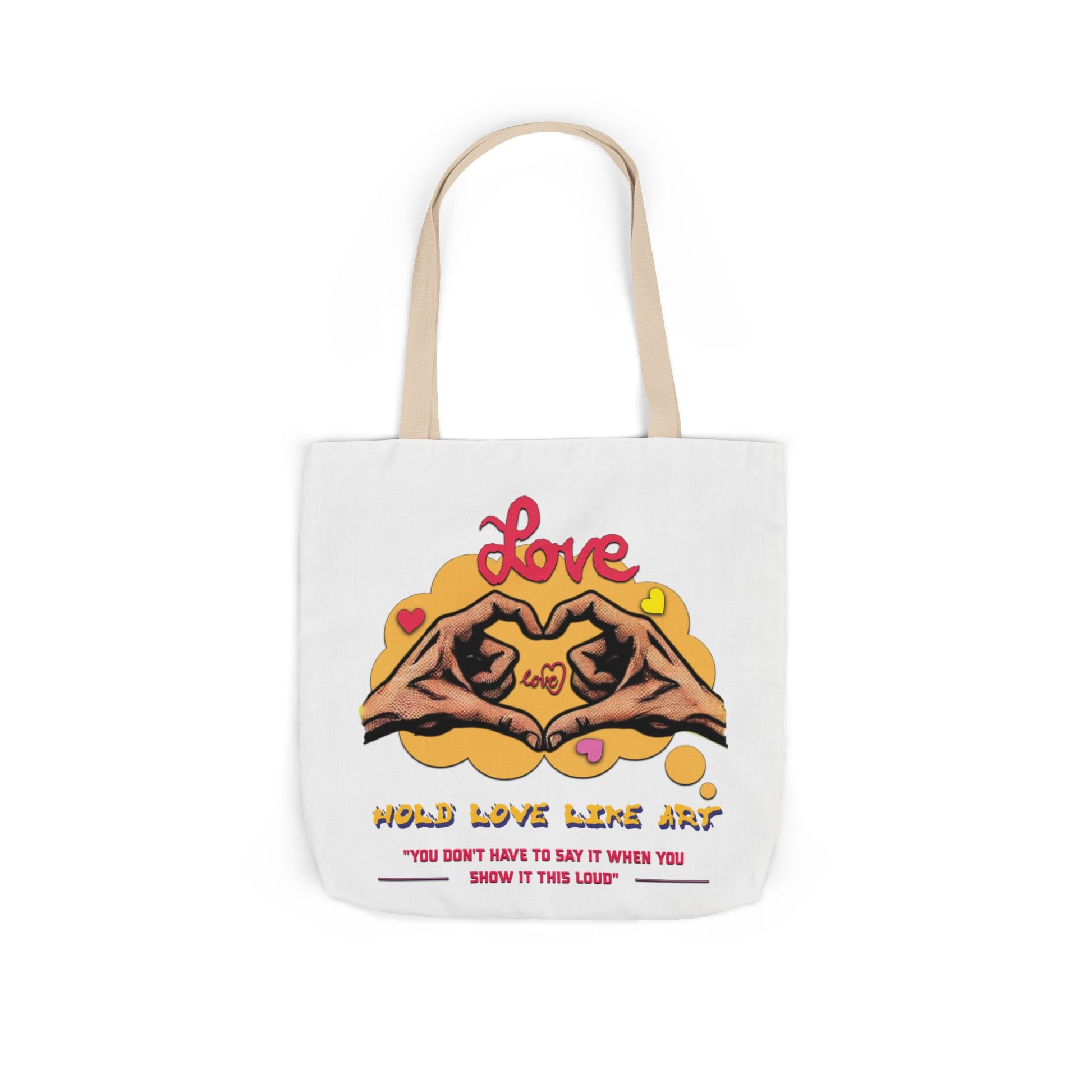 Love Canvas Tote Bag with 5-Color Straps - Perfect for Everyday Use, Gifts, Shopping, Eco-Friendly, Valentine's Day
