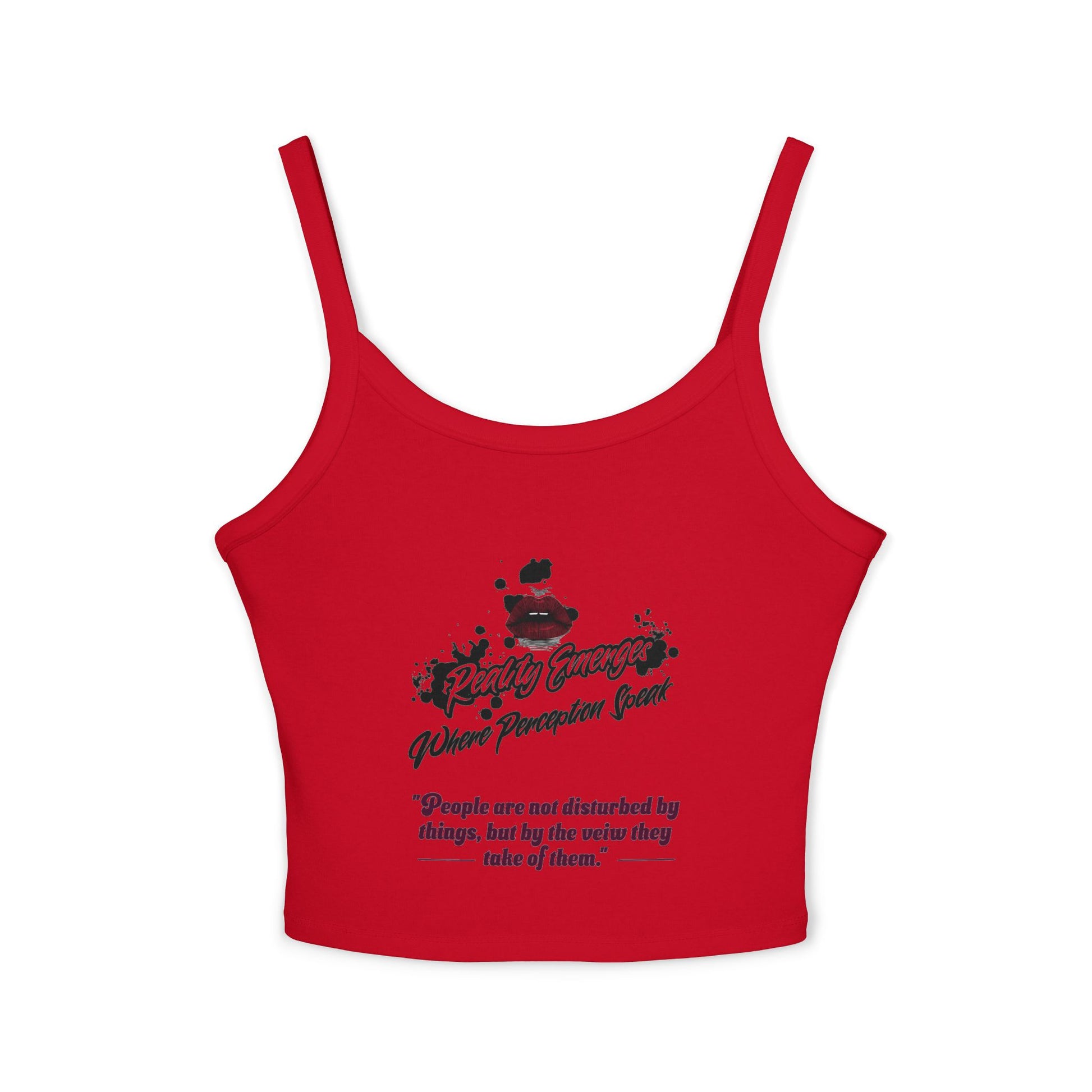 Women's Spaghetti Strap Tank Top, Inspirational Quote Summer Top, Casual Wear, Gift for Her, Motivational Clothing, Beach Wear