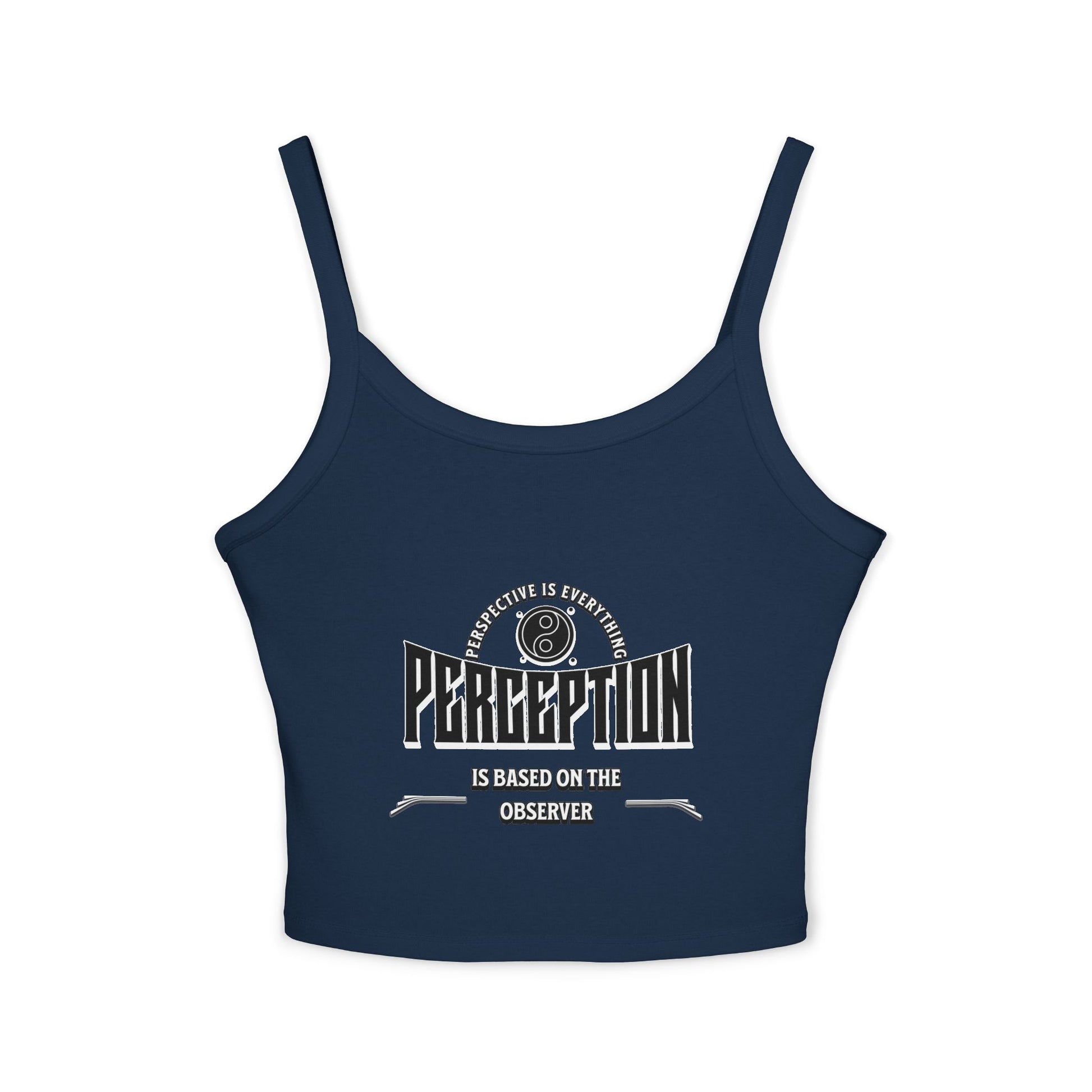 Women's Spaghetti Strap Tank Top - 'Perception' Graphic Tee, Casual Summer Wear, Gift for Her, Boho Style, Festival Top