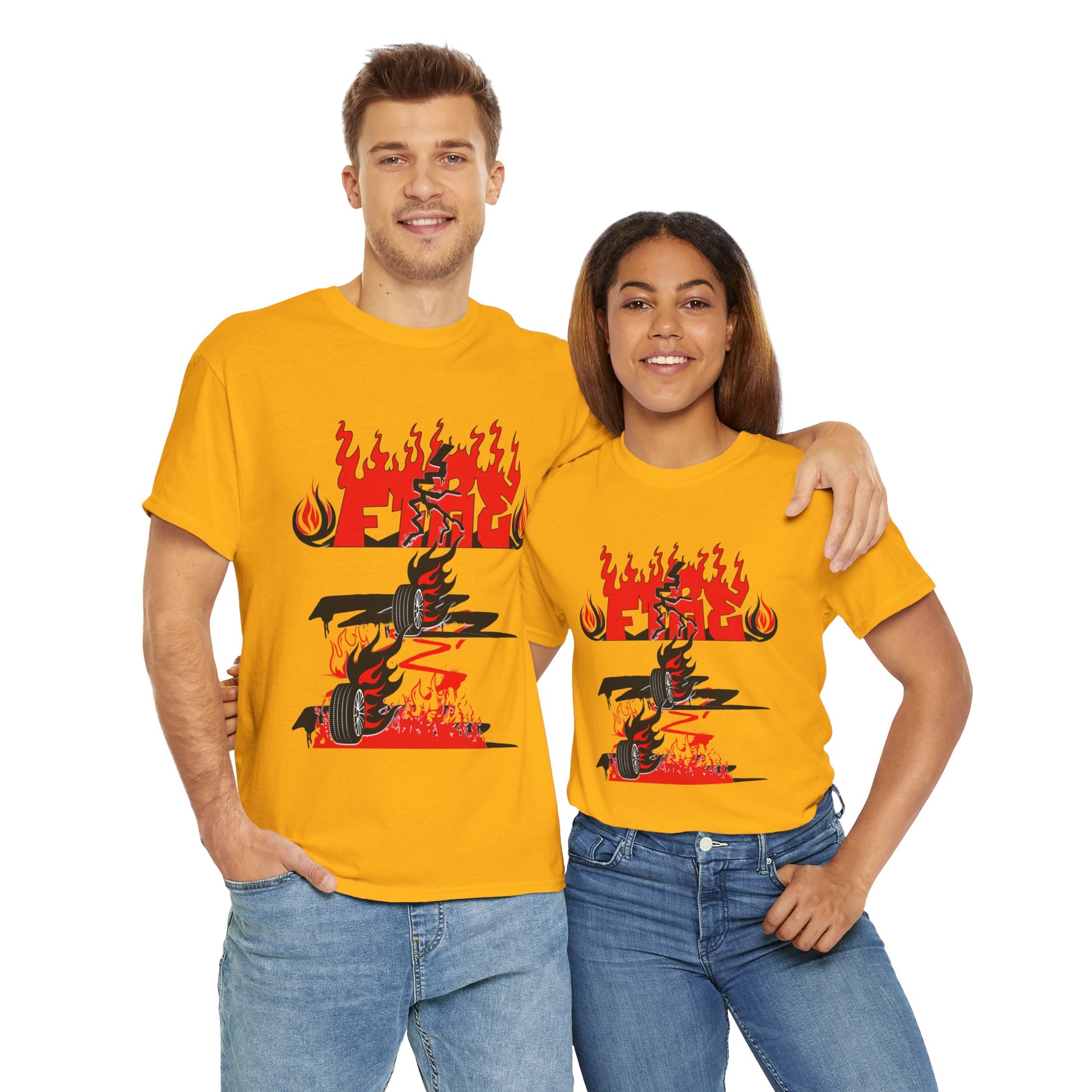 Fire Graphic Unisex Tee, Graphic T-Shirt, Casual Wear, Street Style, Gift for Him/Her, Festival Outfit